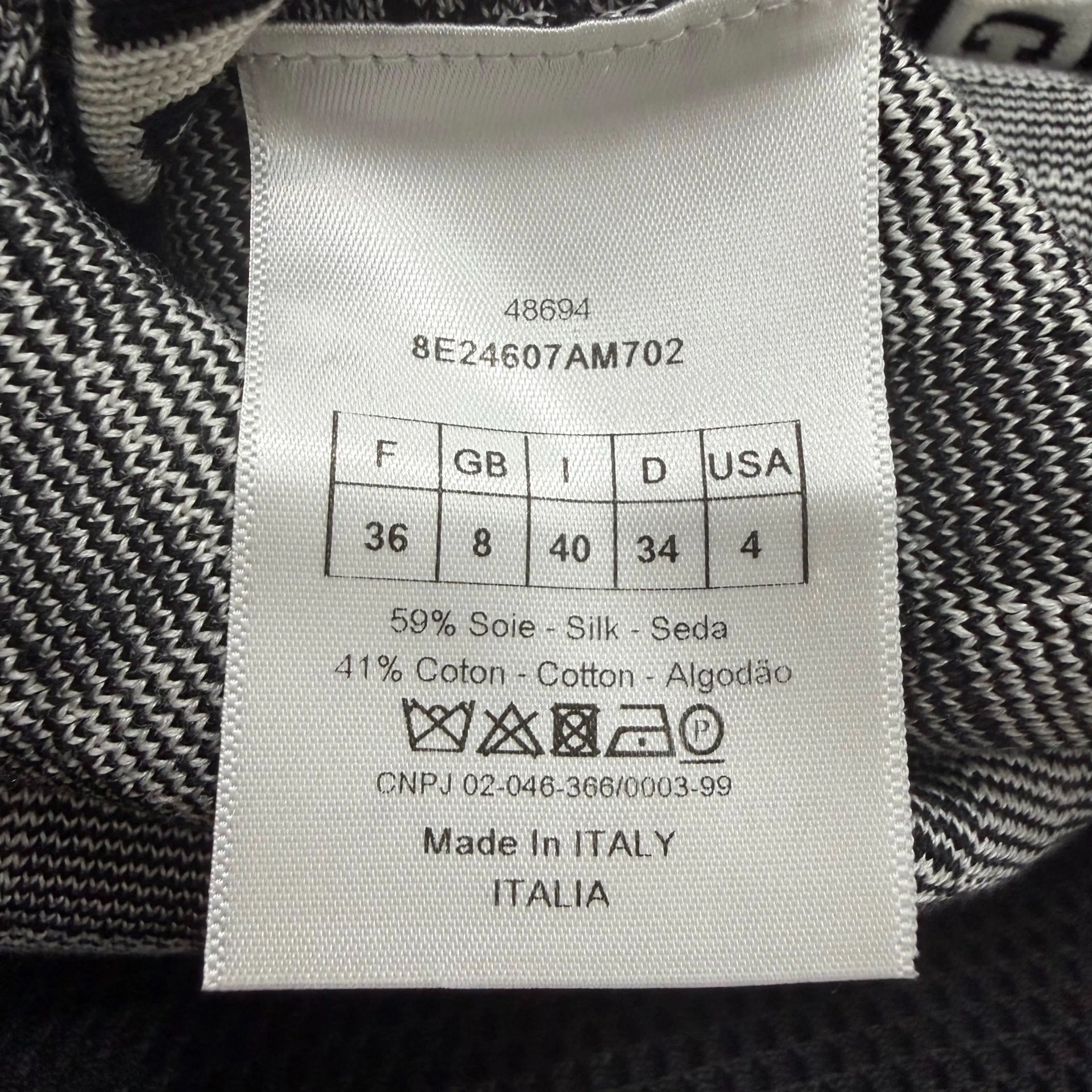 Dior Checkered Short Sleeve Knit Dress — back