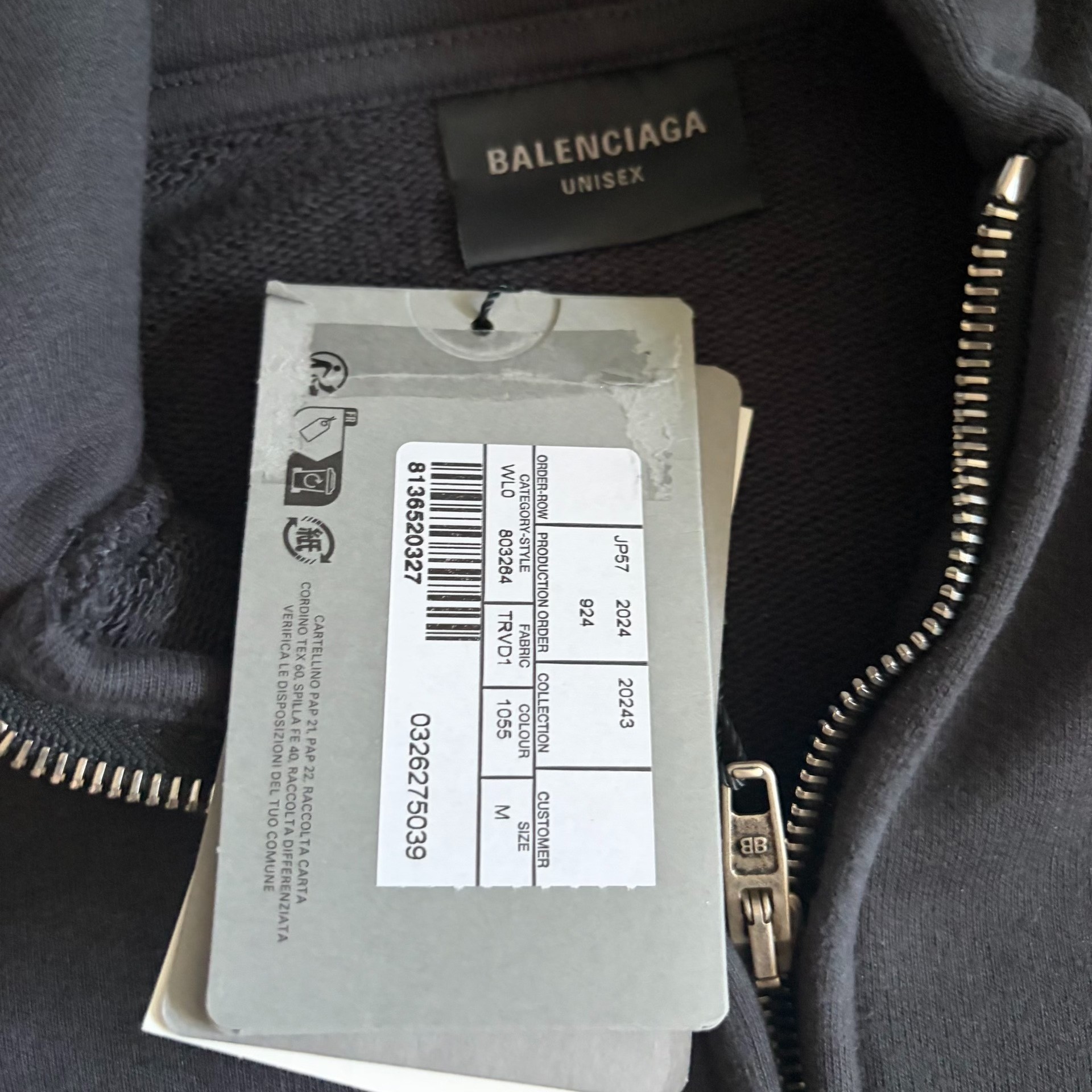Balenciaga Planet Earth Zip Hoodie — detail