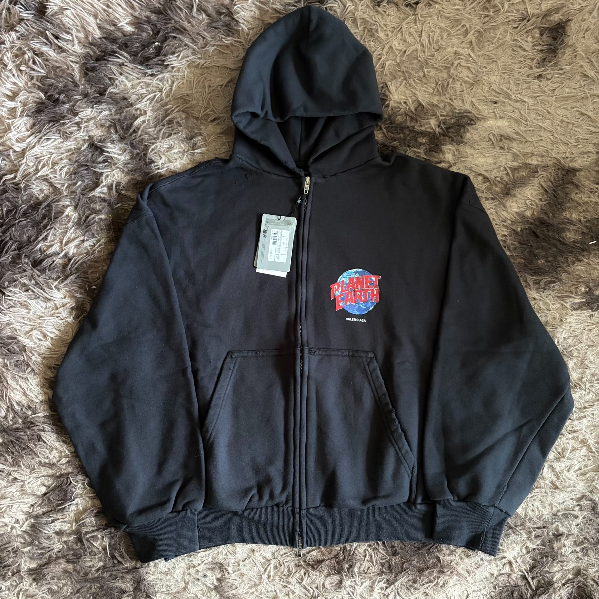 Balenciaga Planet Earth Zip Hoodie