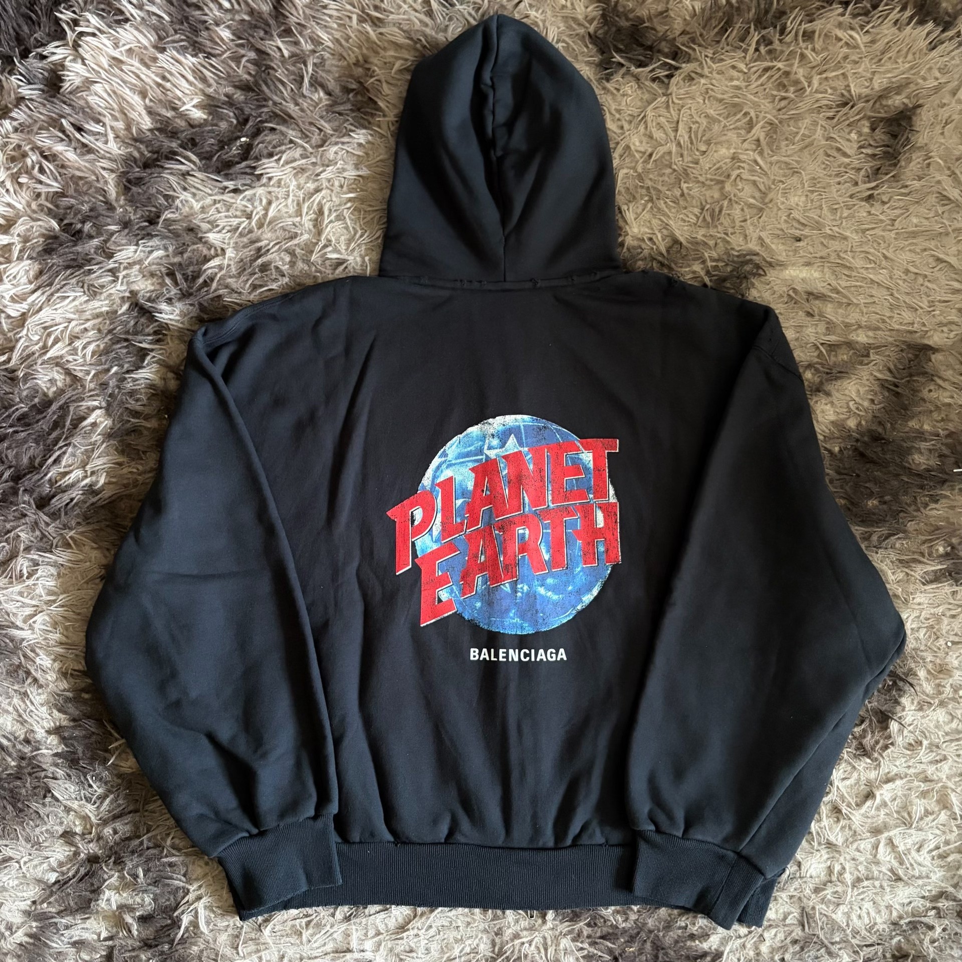 Balenciaga Planet Earth Zip Hoodie — front