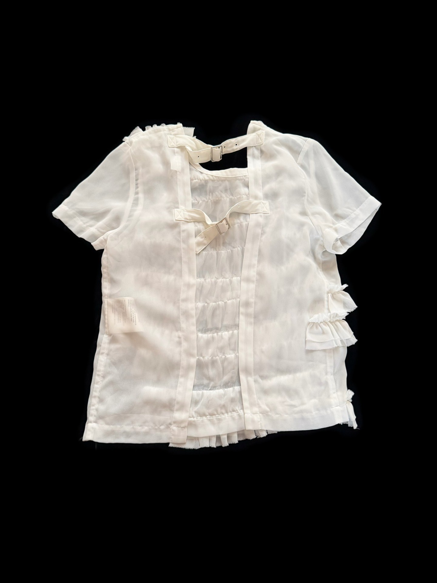 Comme des Garcons Tiered Ruffle Short Top — detail
