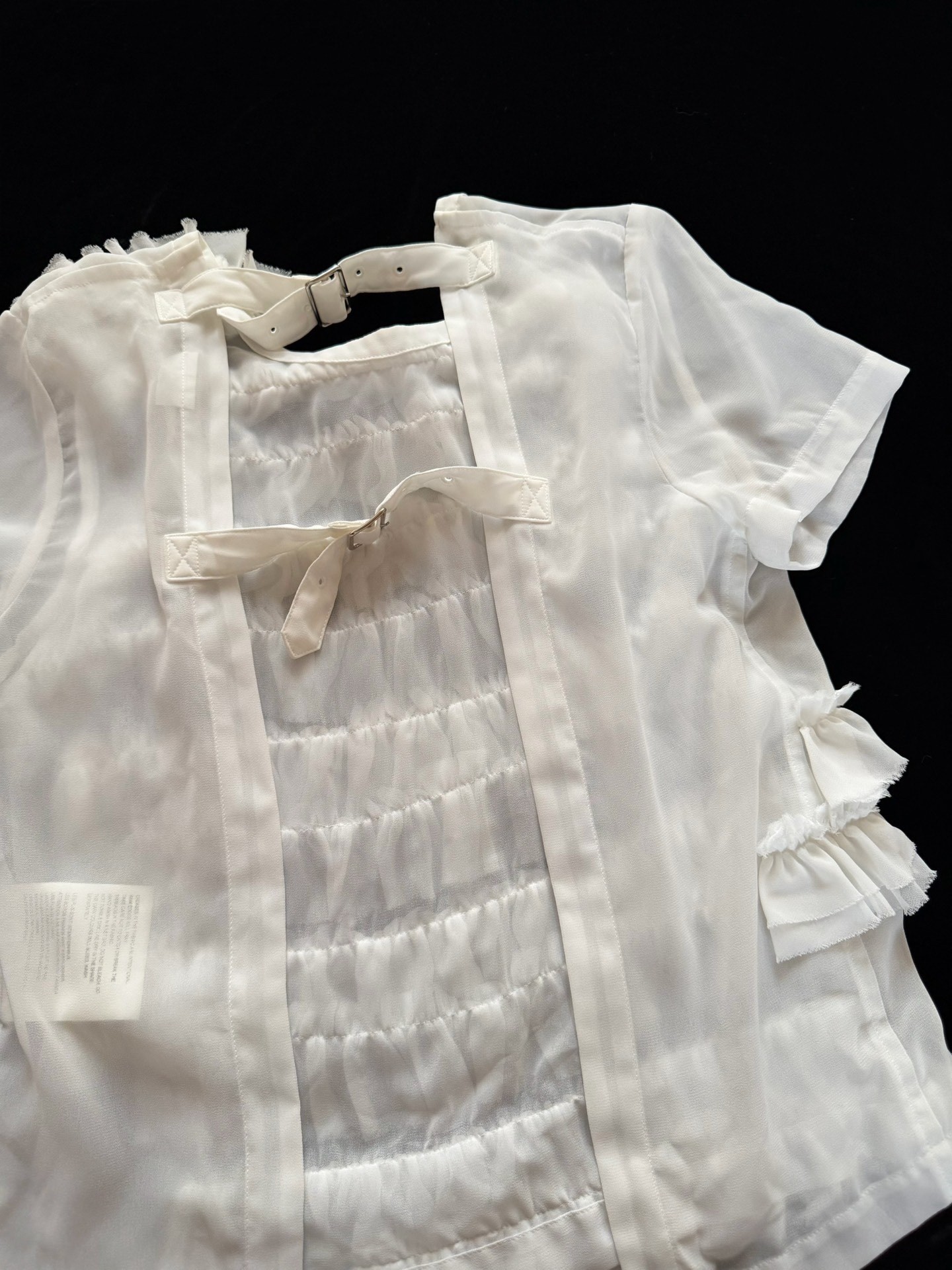 Comme des Garcons Tiered Ruffle Short Top — back