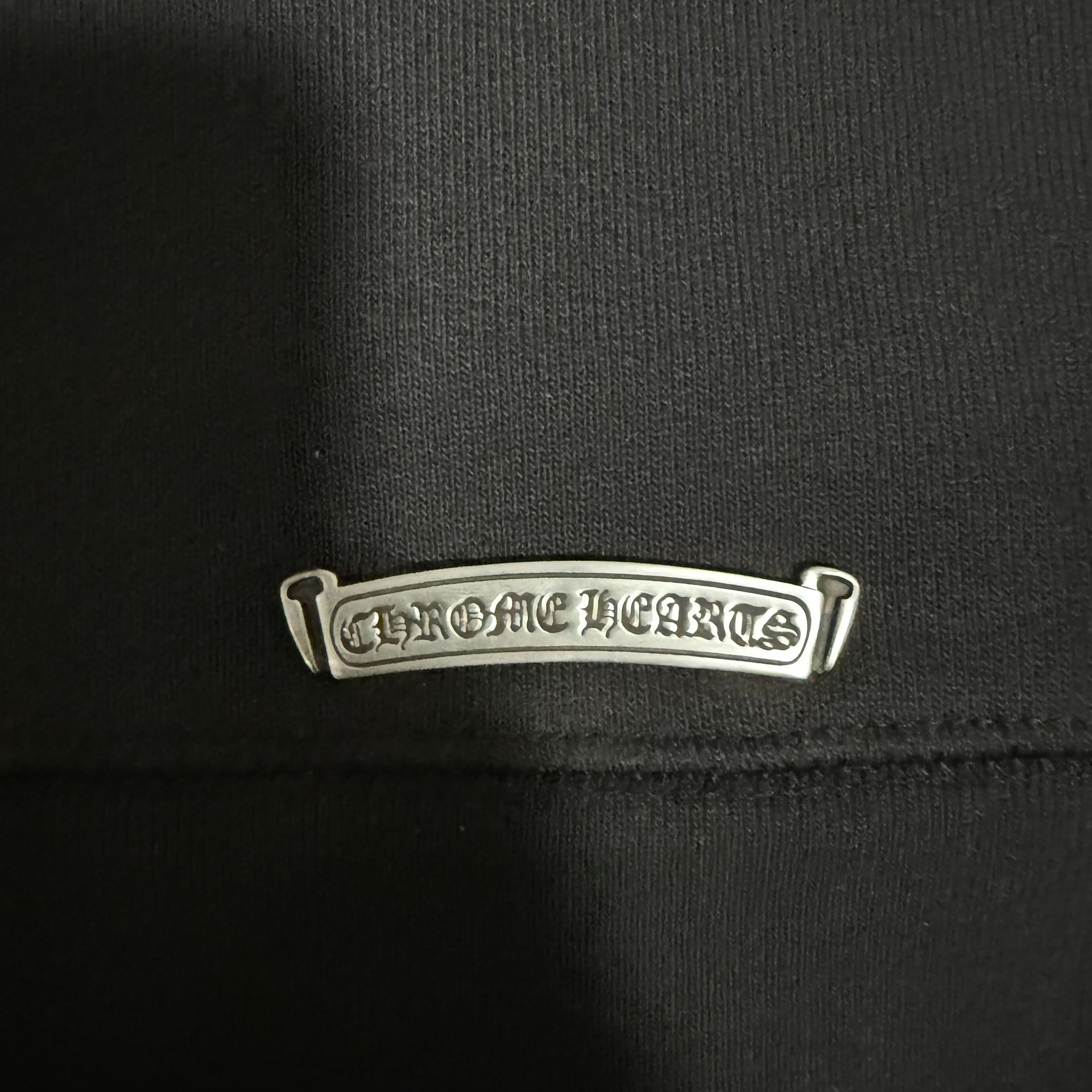 Chrome Hearts Black Triple Cross Zip-Up Hoodie — label