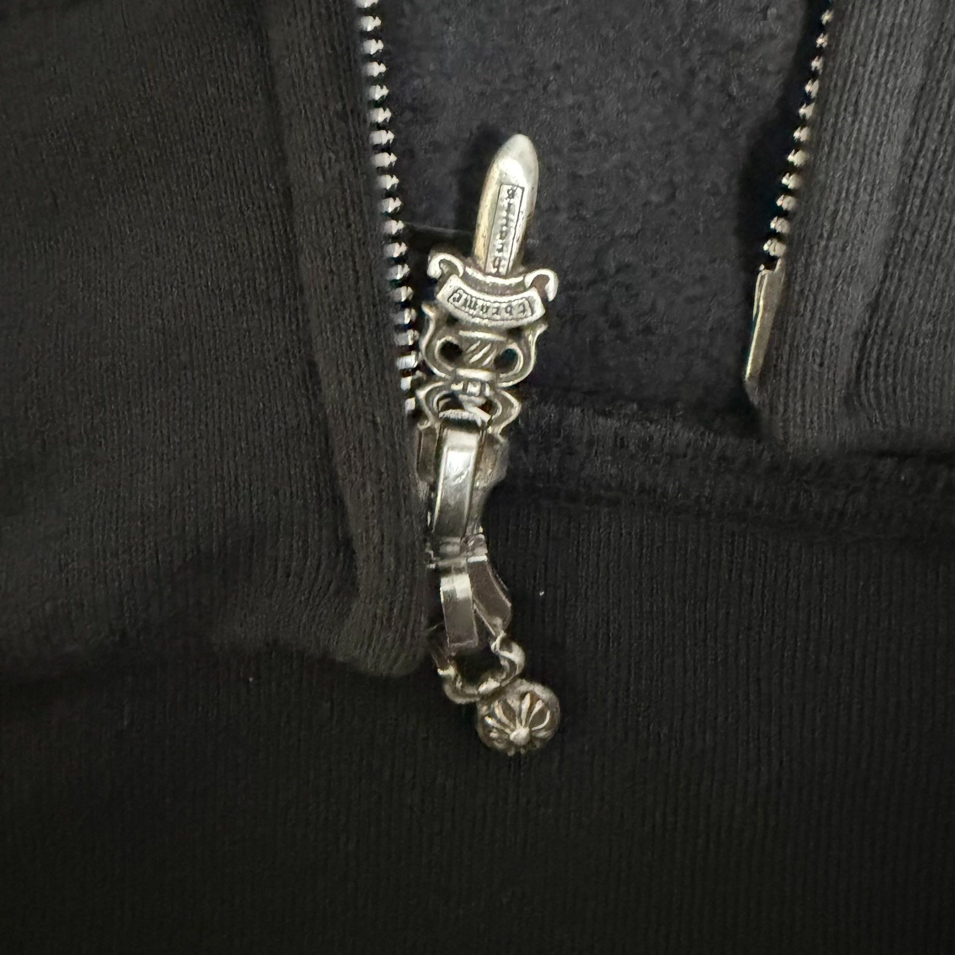 Chrome Hearts Black Triple Cross Zip-Up Hoodie — back