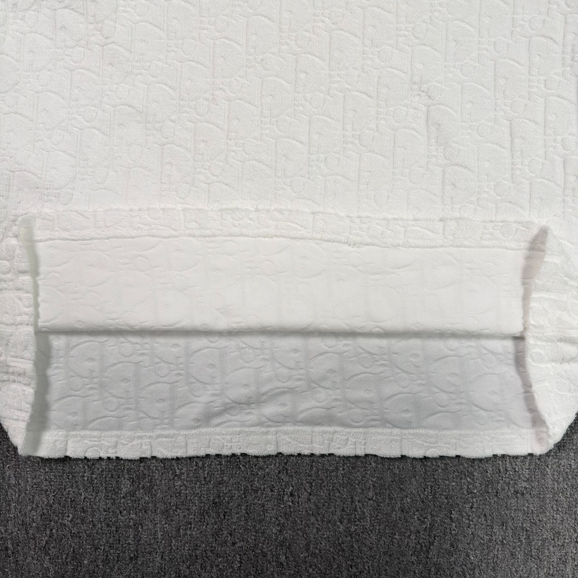 Dior White Monogram Towel Tee — label
