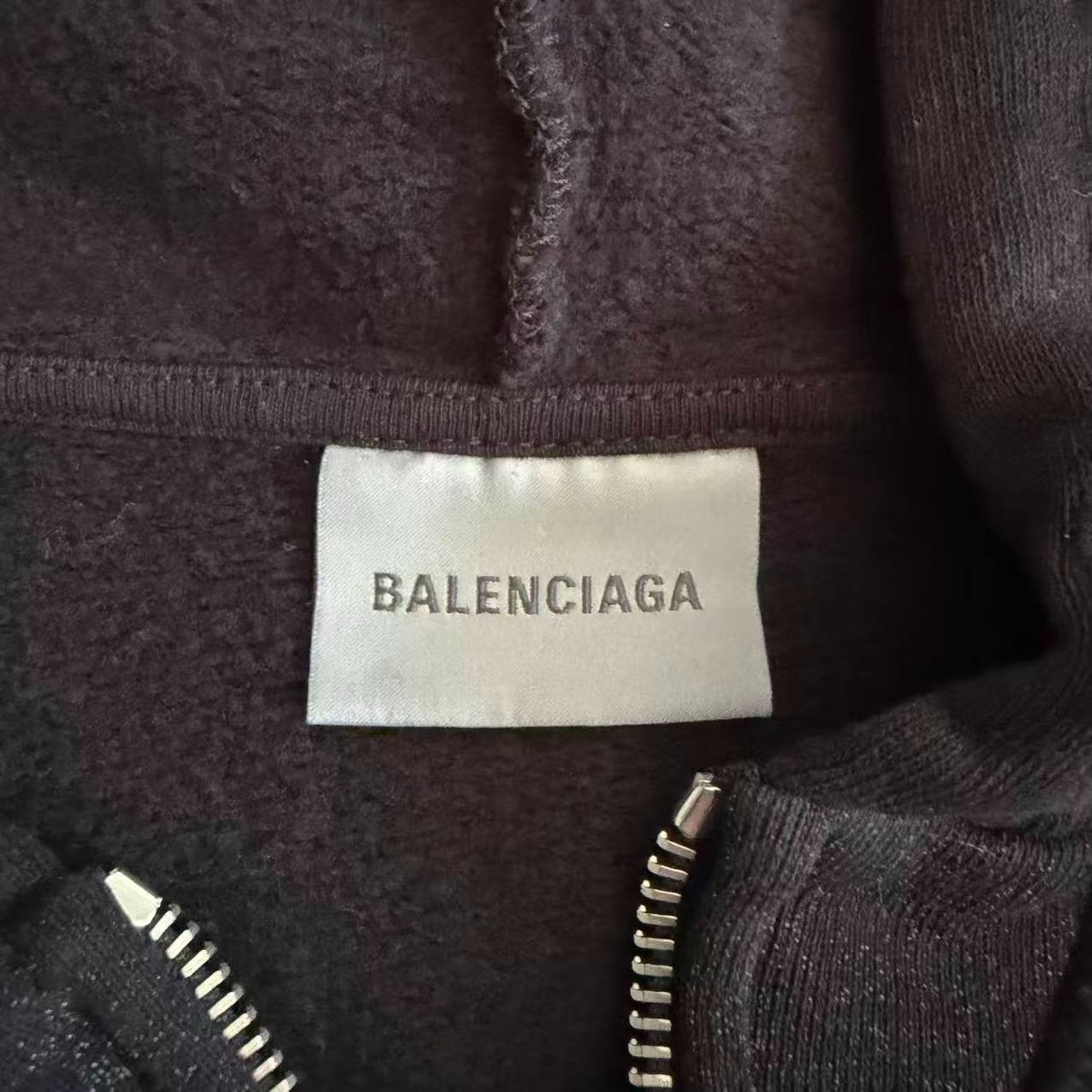 Balenciaga Black Zip-Up Hoodie — back