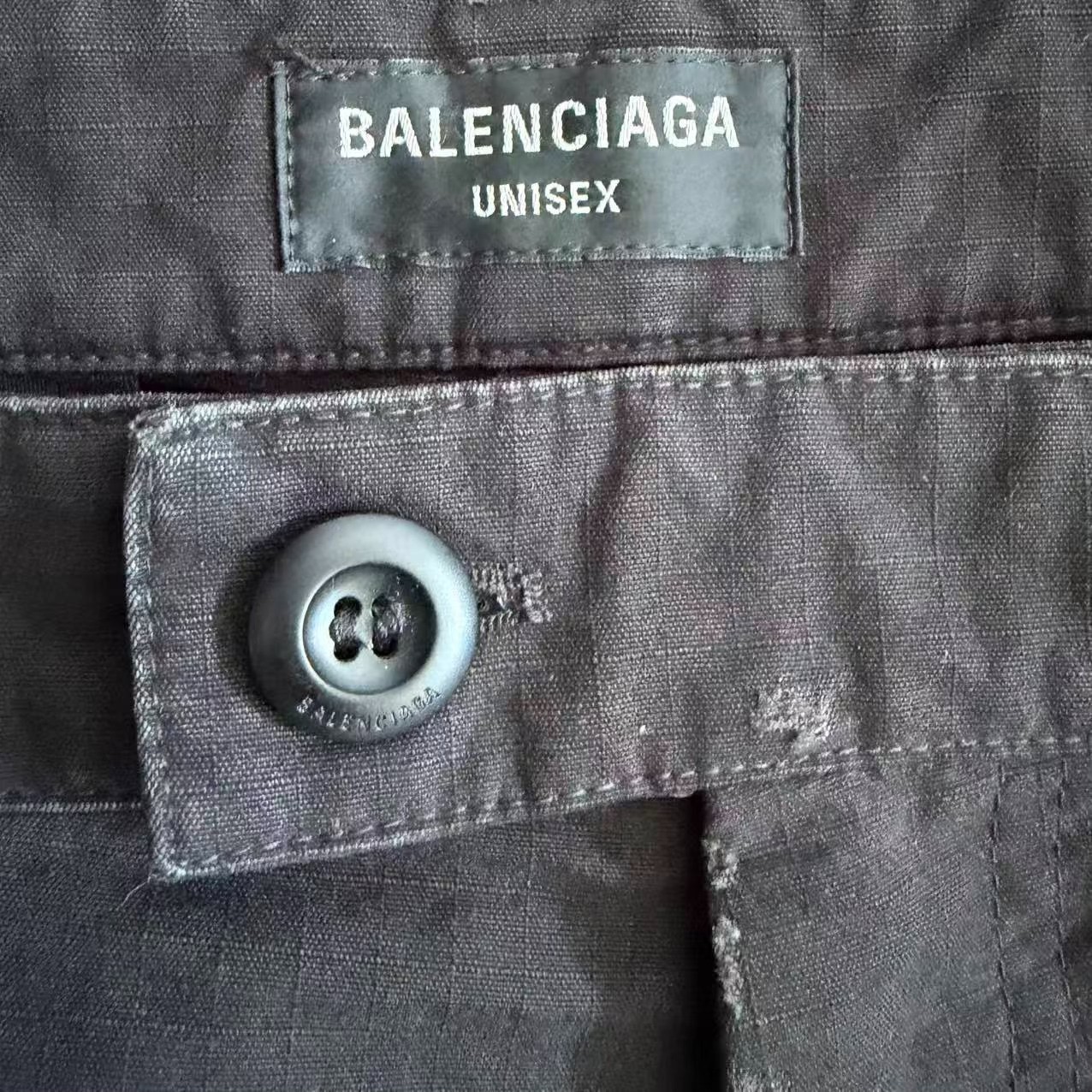 Balenciaga Men’s Black Cargo Pants — detail