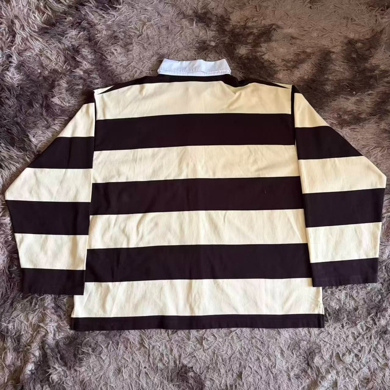 Balenciaga Striped Long-Sleeve Polo — front