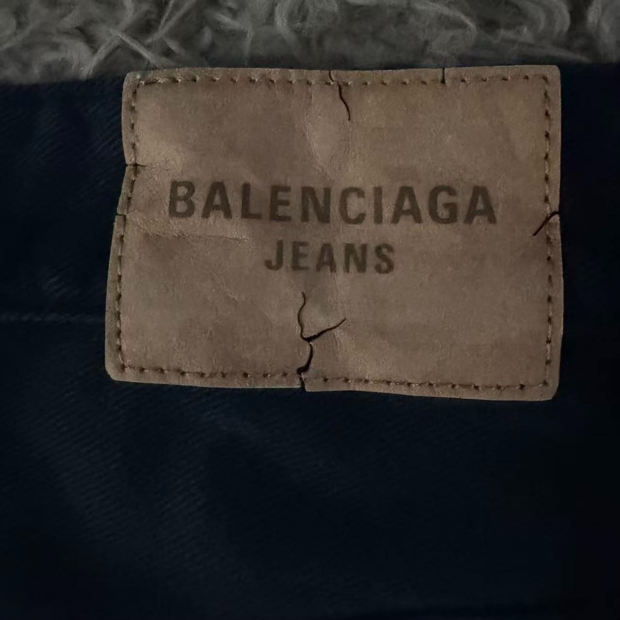 Balenciaga SS26 Wide-Leg Jeans — label