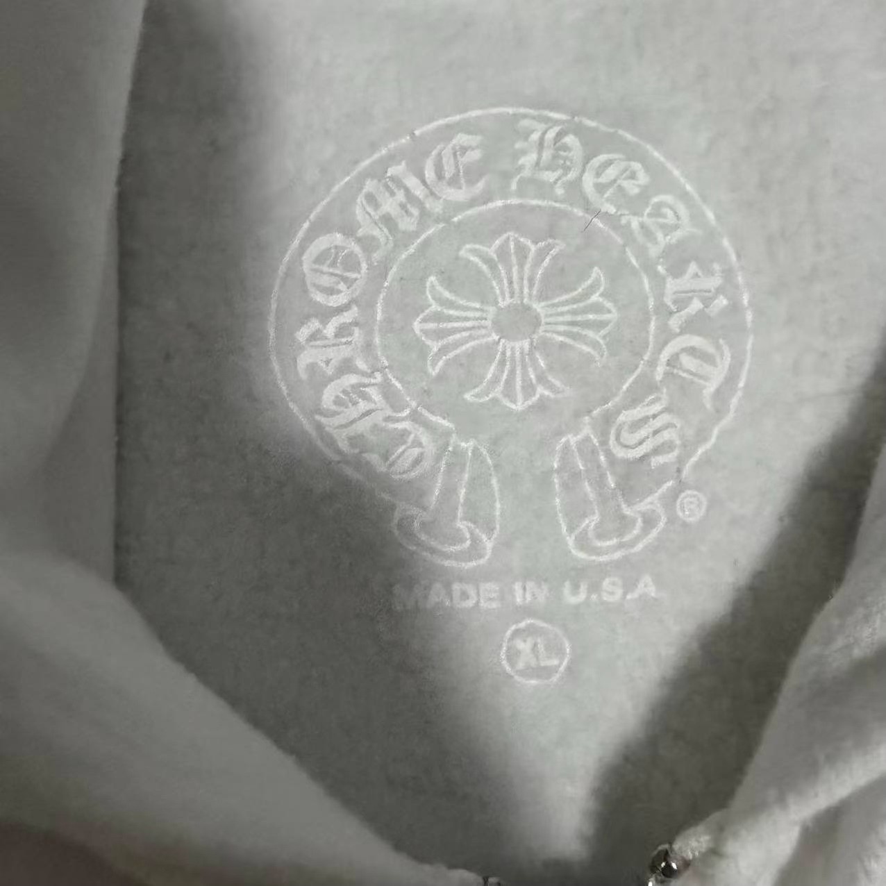 Chrome Hearts White Zip-Up Hoodie — detail