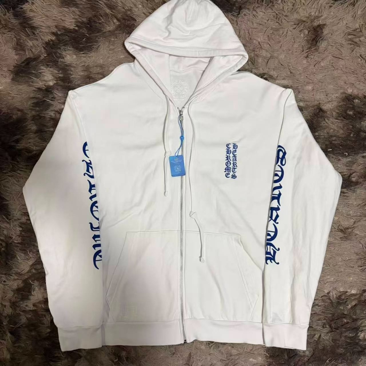 Chrome Hearts White Zip-Up Hoodie