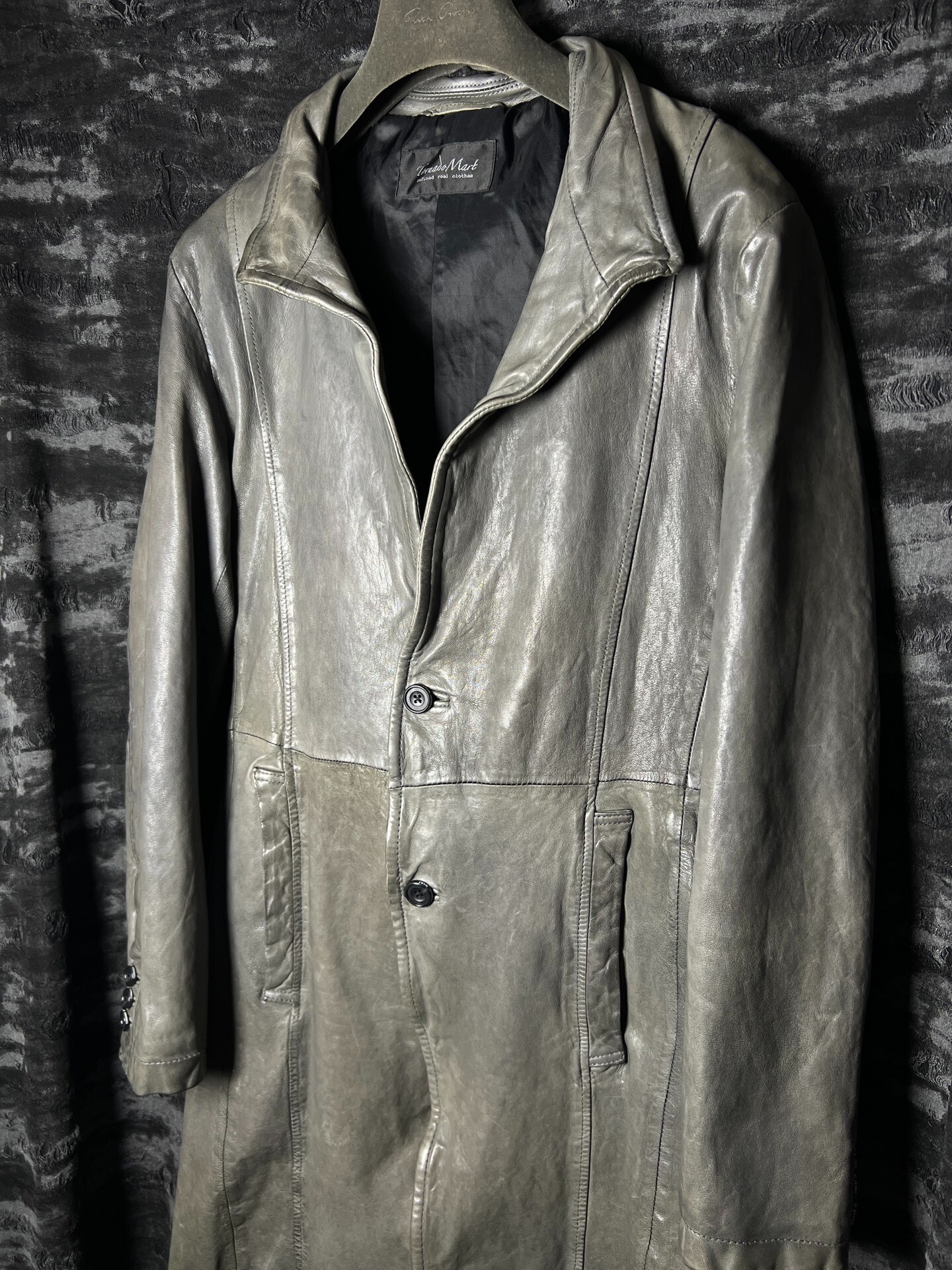 Tornado Mart Mud Gray Sheepskin Coat — front