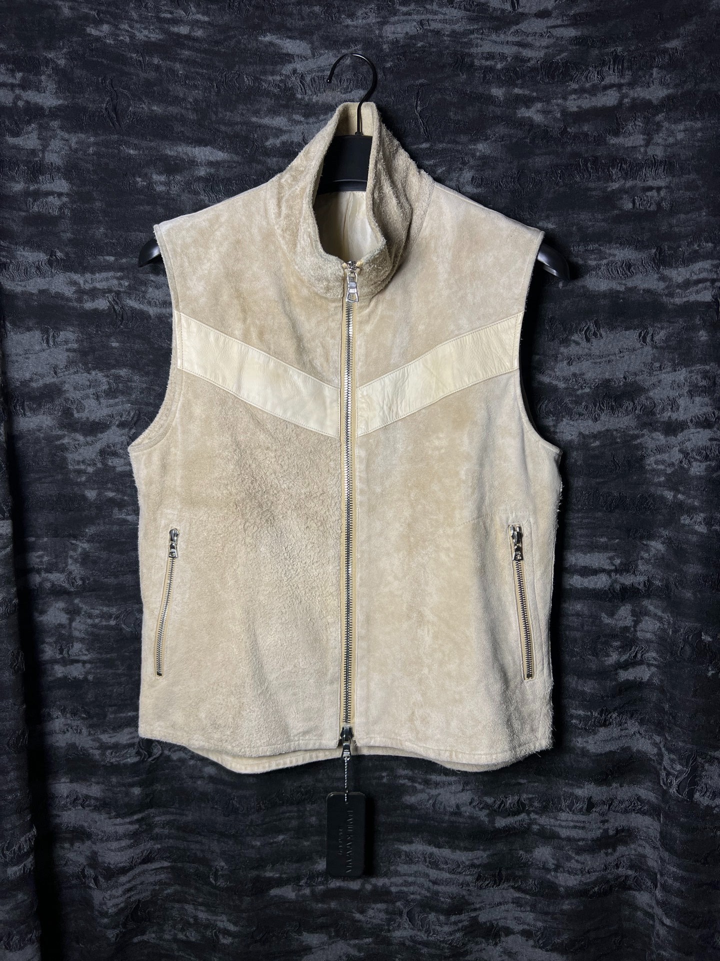 BACKLASH Beige Suede Leather Vest