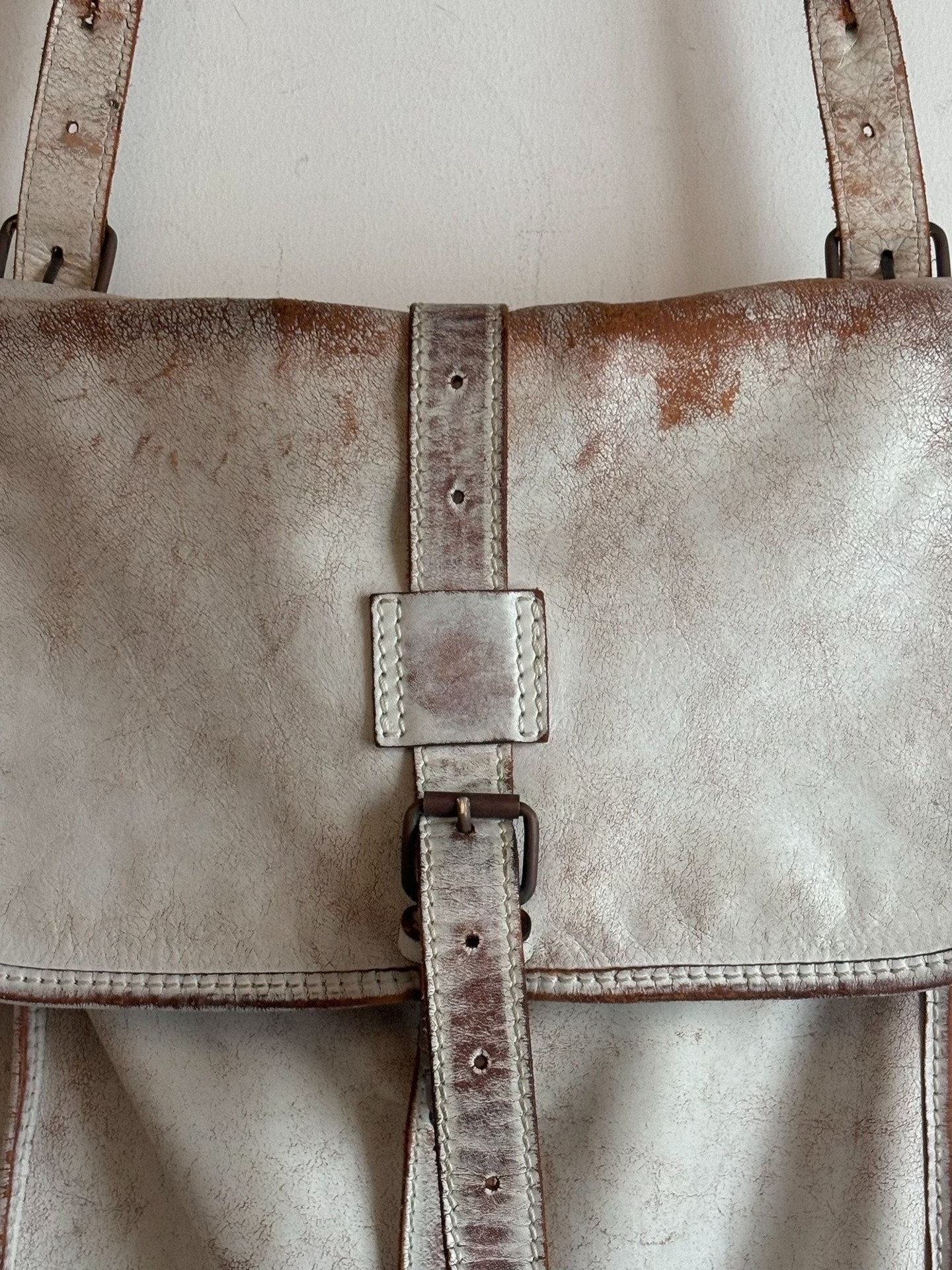 Maison Margiela 00's Brush-Painted Messenger Bag — back