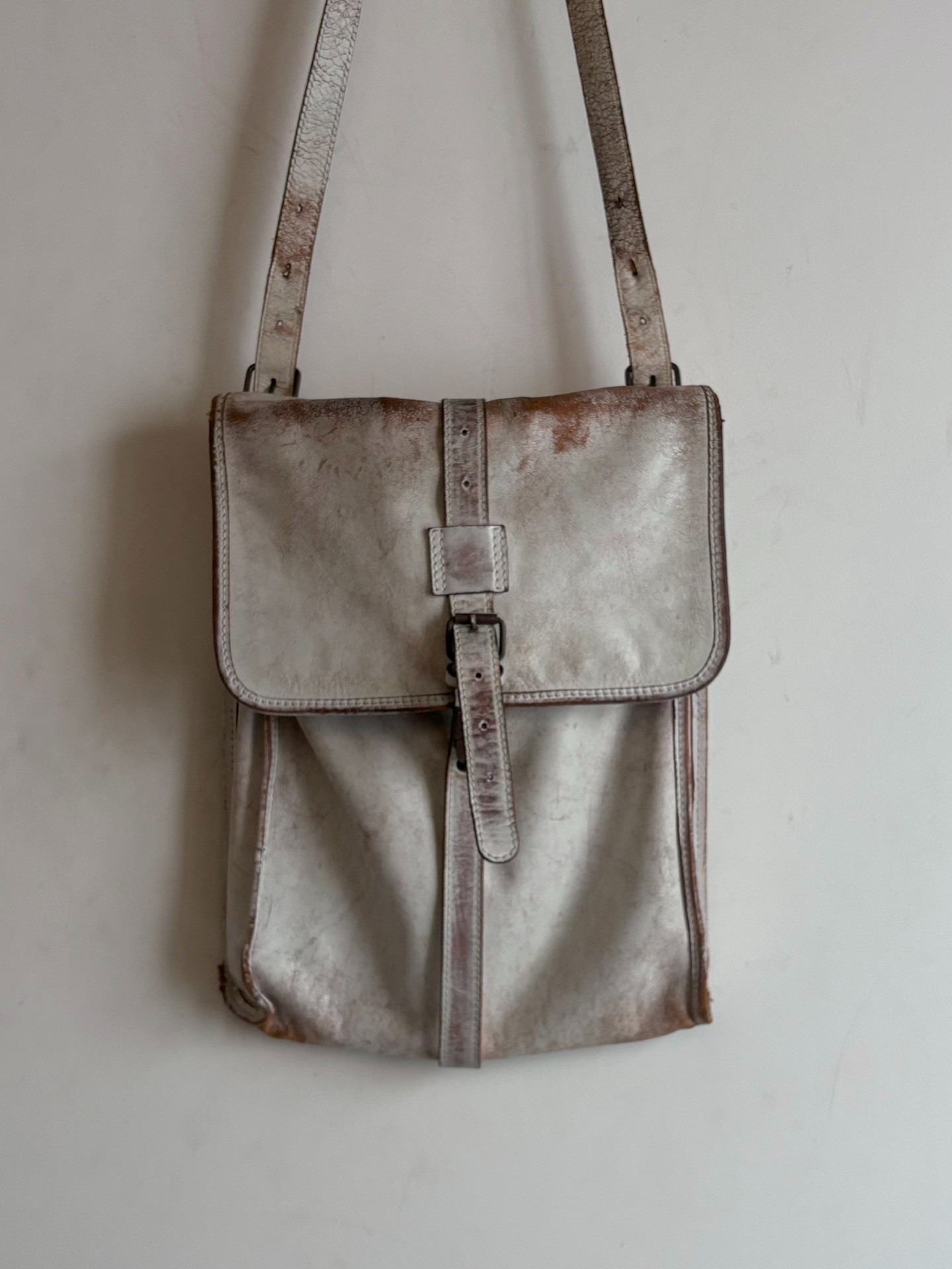 Maison Margiela 00's Brush-Painted Messenger Bag — detail