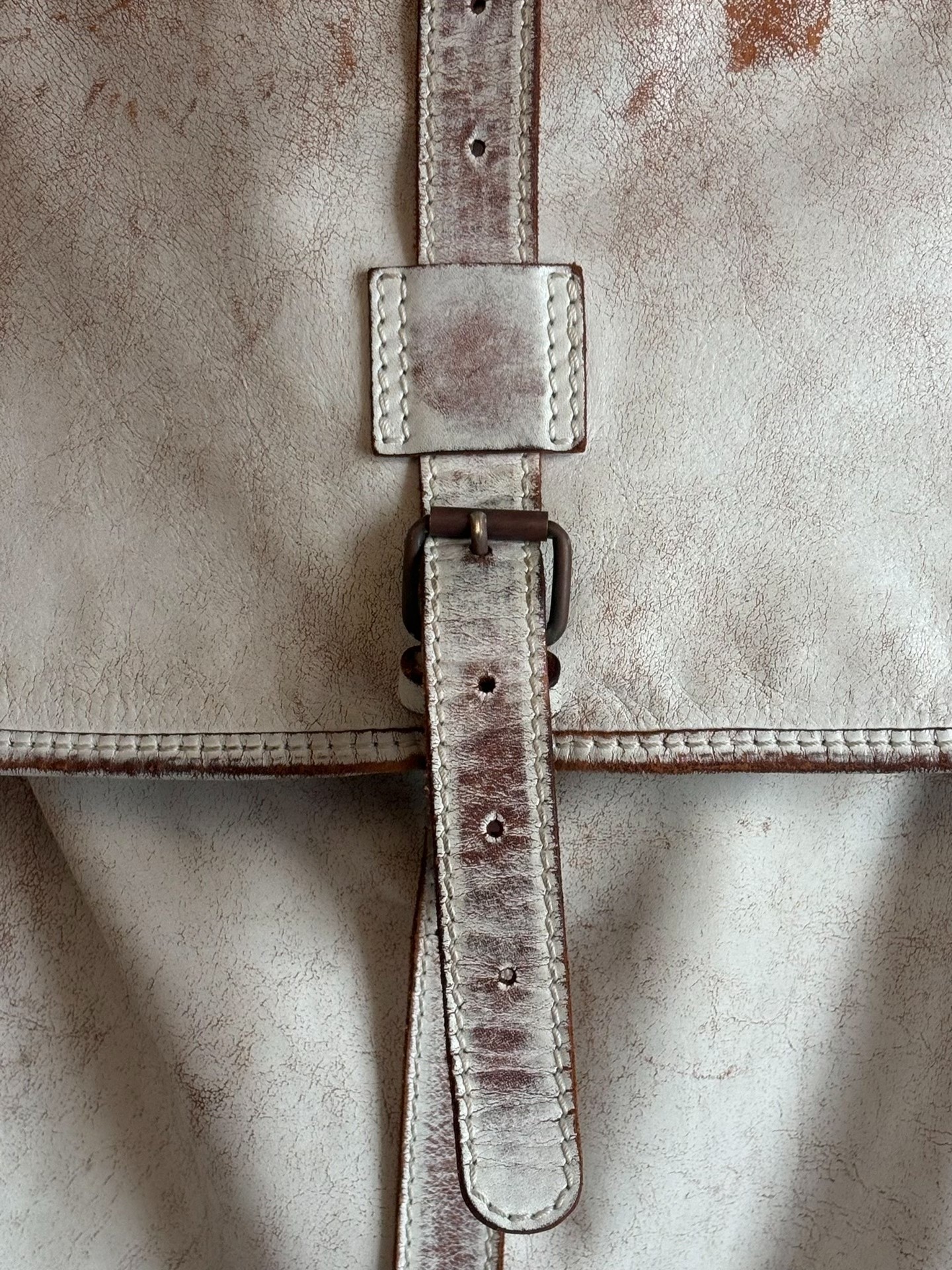 Maison Margiela 00's Brush-Painted Messenger Bag — label