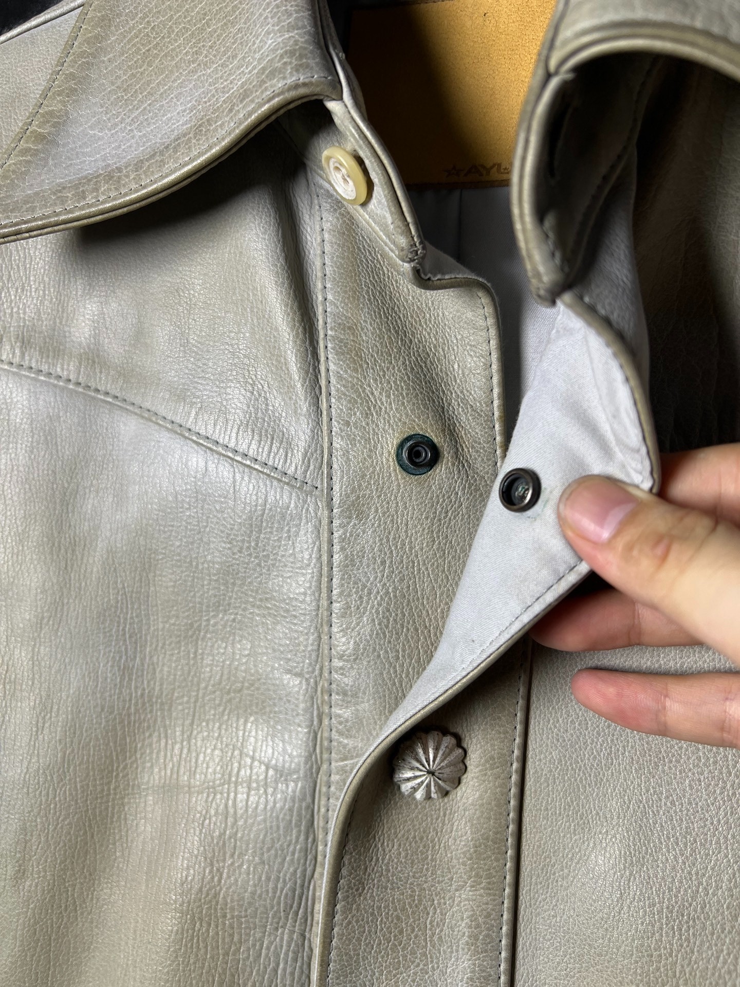 Wild Cowhide Artisan Leather Shirt — label
