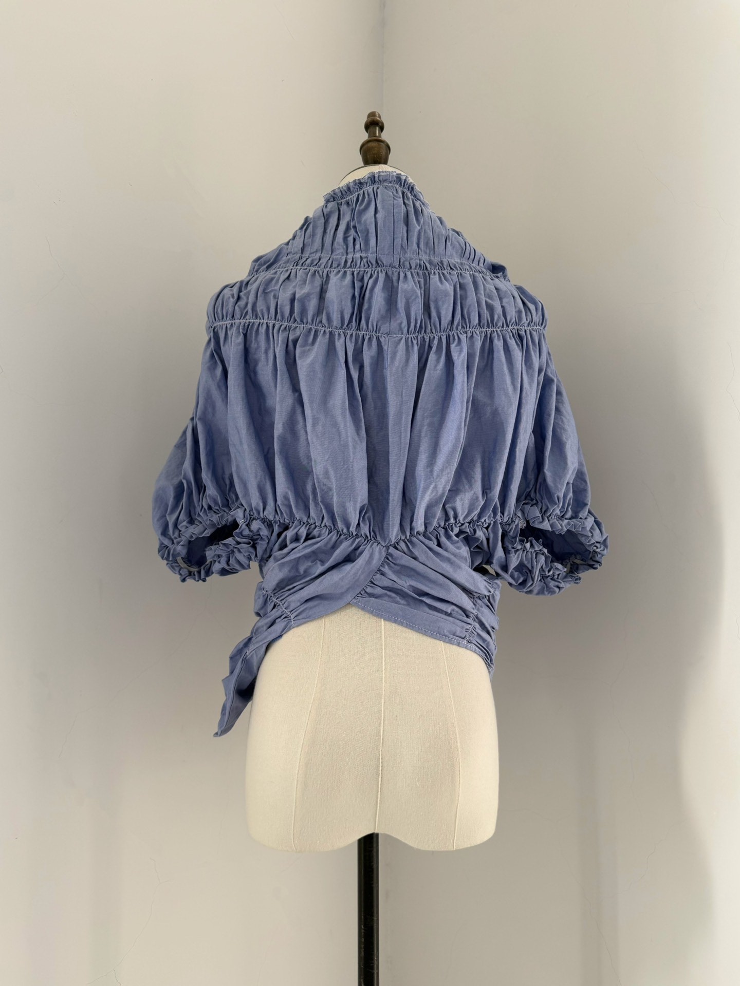Comme des Garcons Tricot Ruched Short Sleeve Top — detail