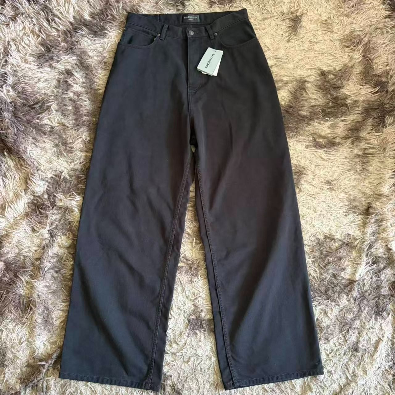 Balenciaga SS25 Black Zipper Loose Pants