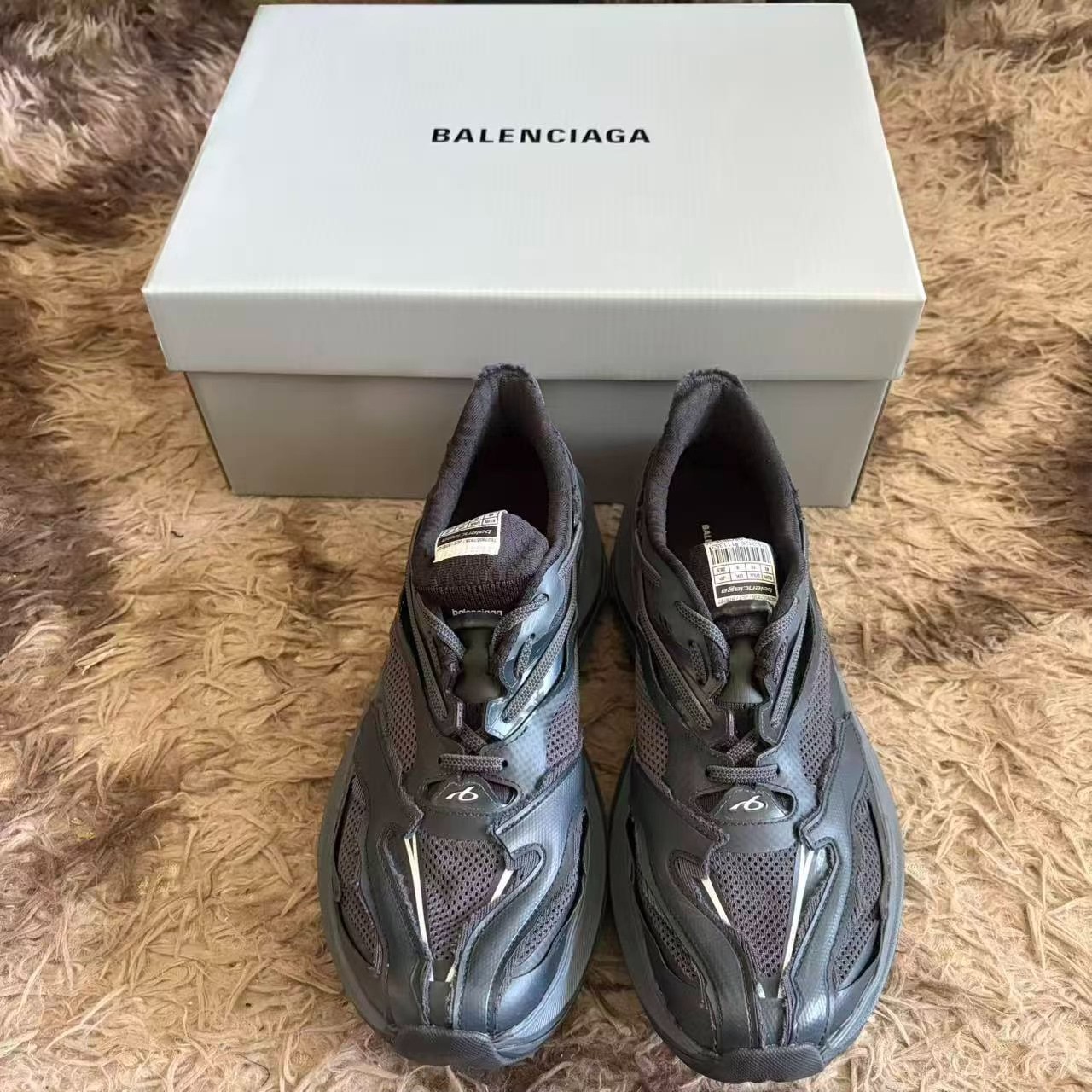 Balenciaga 26 Jet Black Thick-Soled Sneakers