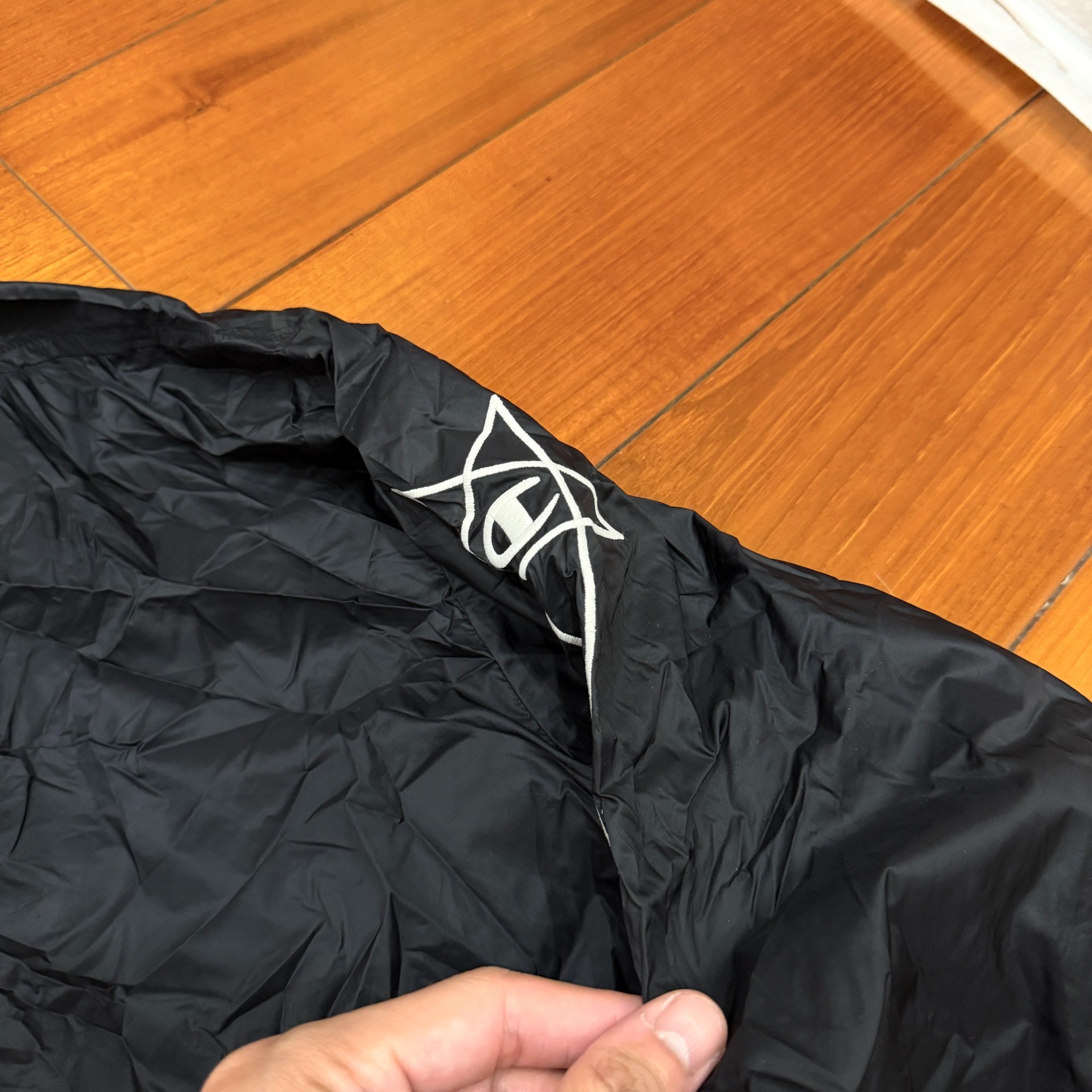 Rick Owens x Champion Zip Hooded Jacket — detail