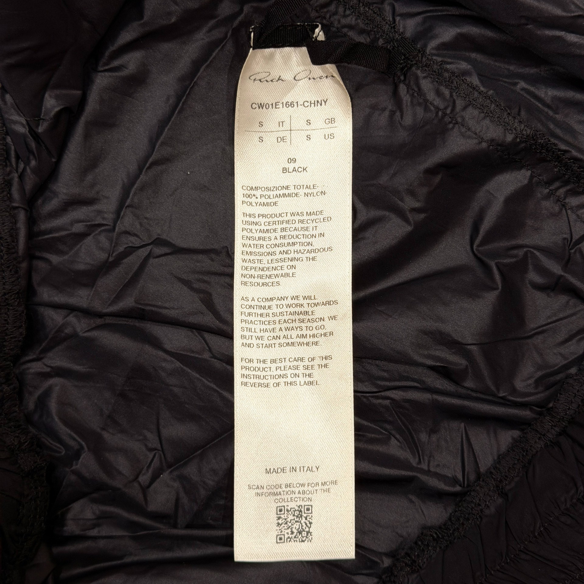 Rick Owens x Champion Zip Hooded Jacket — label