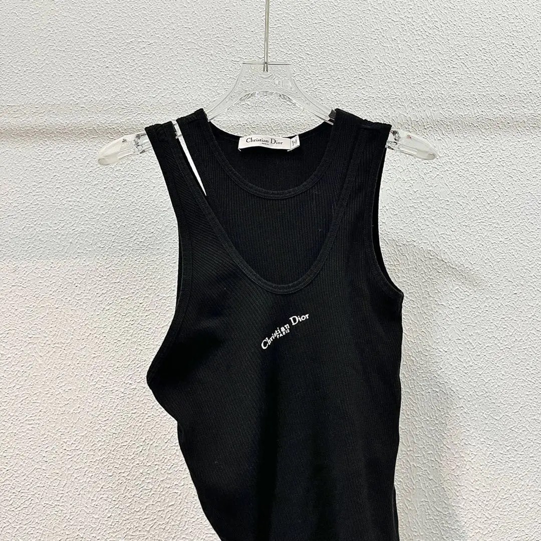 Dior Embroidered Knit Fake Two-Piece Vest — front