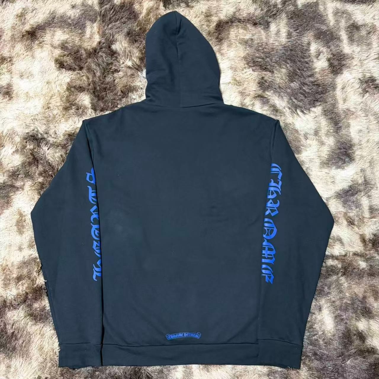 Chrome Hearts Black Blue Gothic Hoodie — front