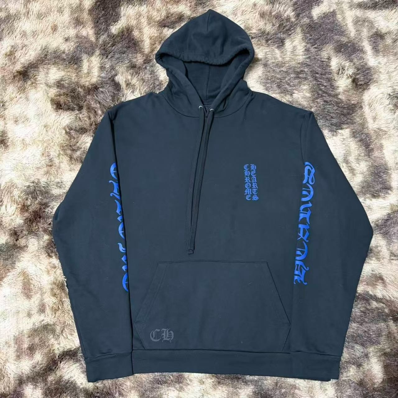 Chrome Hearts Black Blue Gothic Hoodie