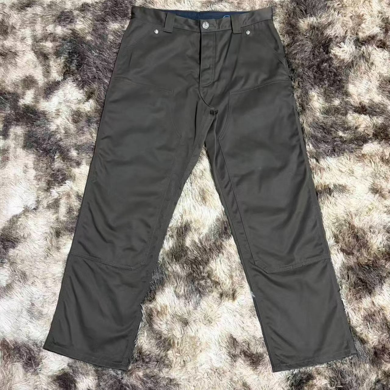 Chrome Hearts Double-Knee Brown Work Pants