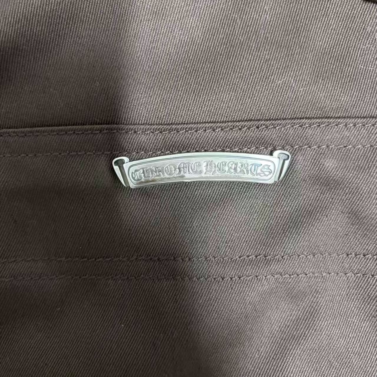Chrome Hearts Double-Knee Brown Work Pants — detail