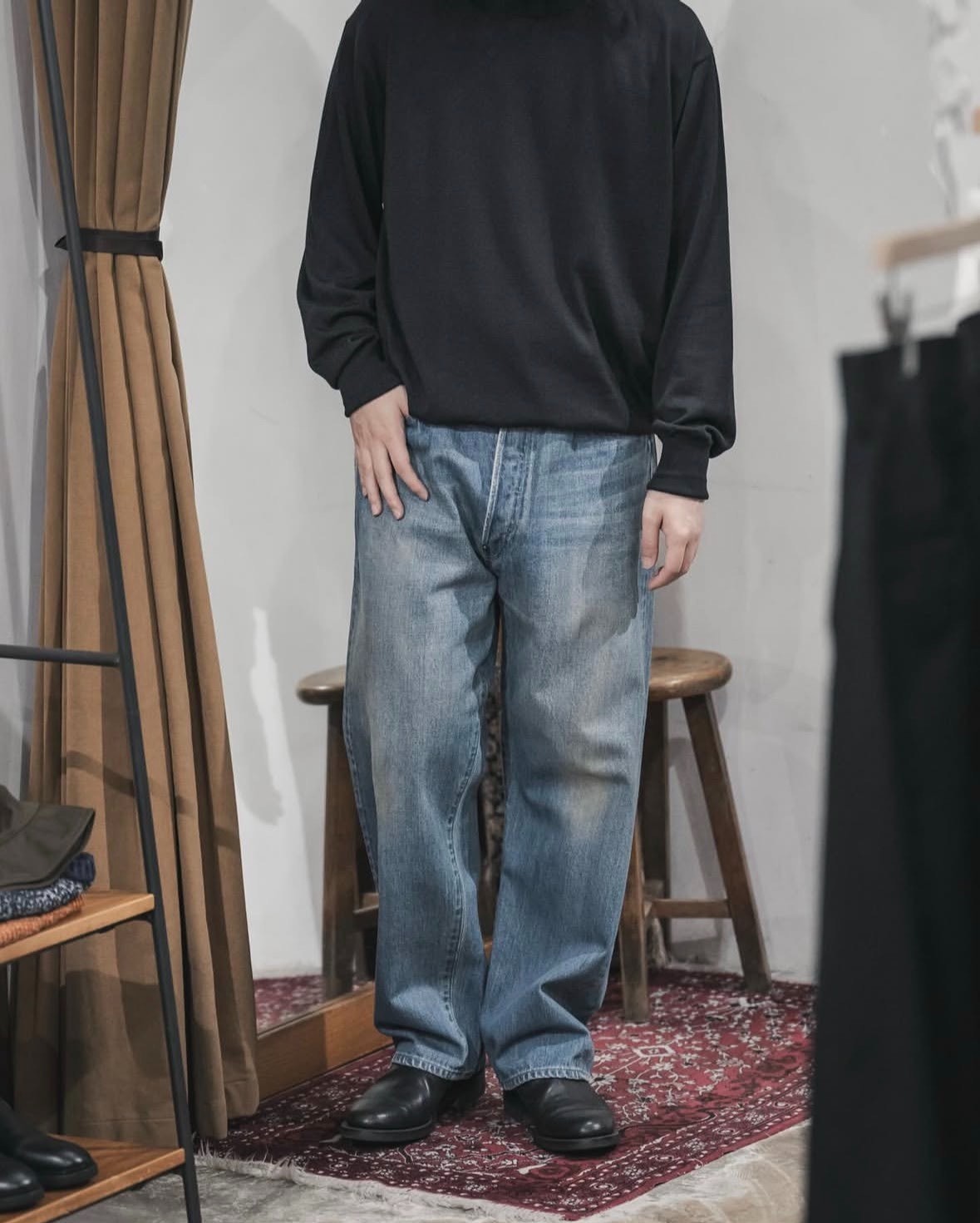 A.PRESSE 25AW Washed Wide Denim Pants — detail
