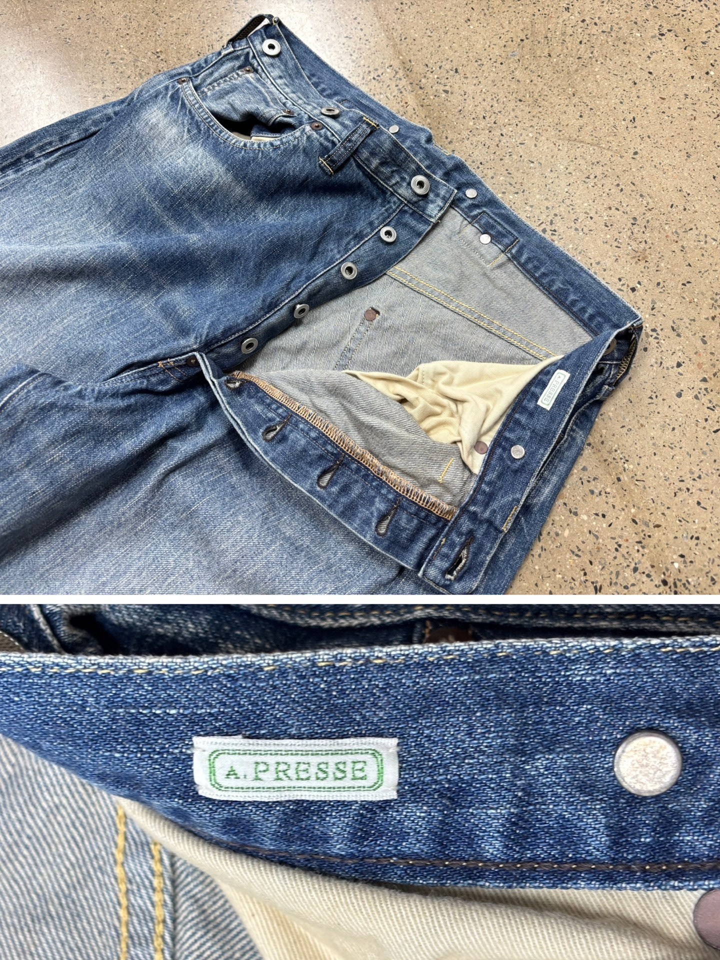 A.PRESSE 25AW Washed Wide Denim Pants — back
