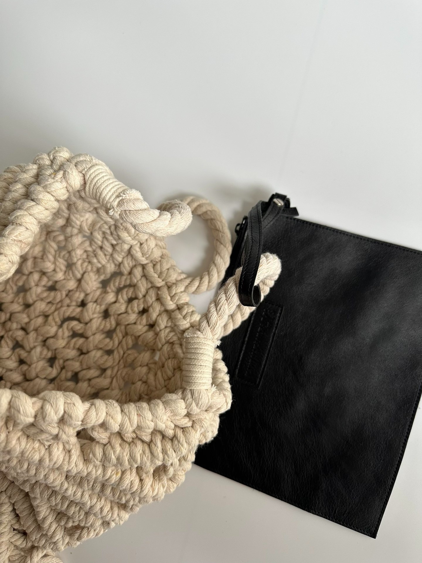 Y's Yohji Yamamoto Woven Fringe Bag — back