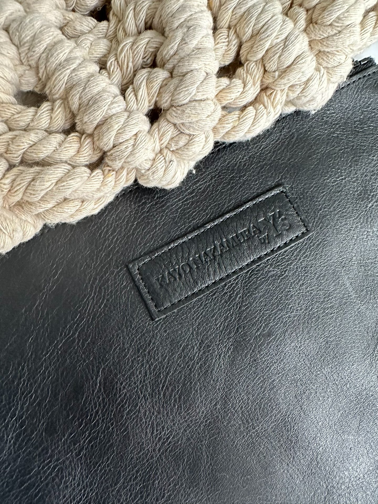 Y's Yohji Yamamoto Woven Fringe Bag — label