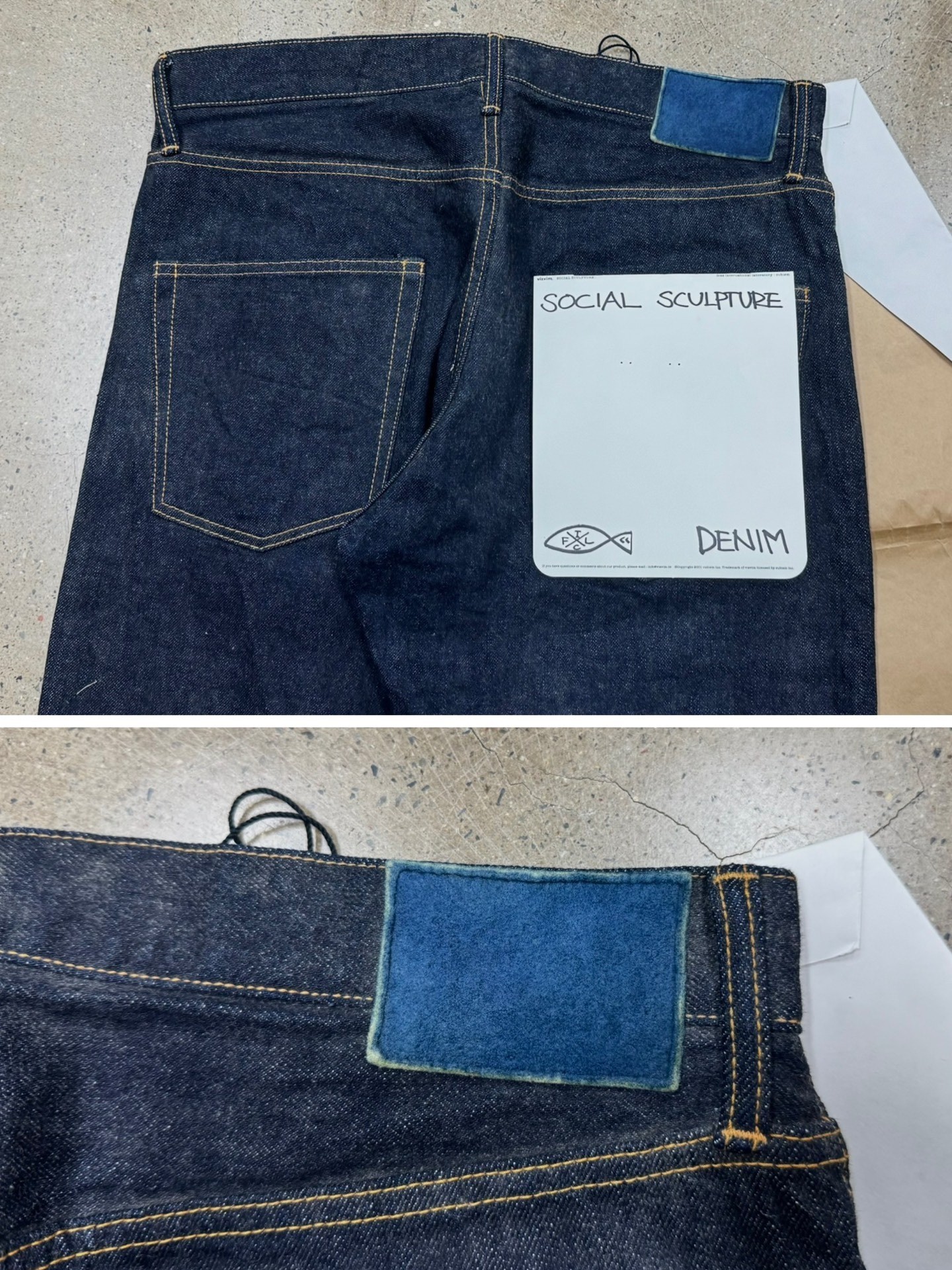 Visvim SS23 Social Sculpture 01 Jeans — label