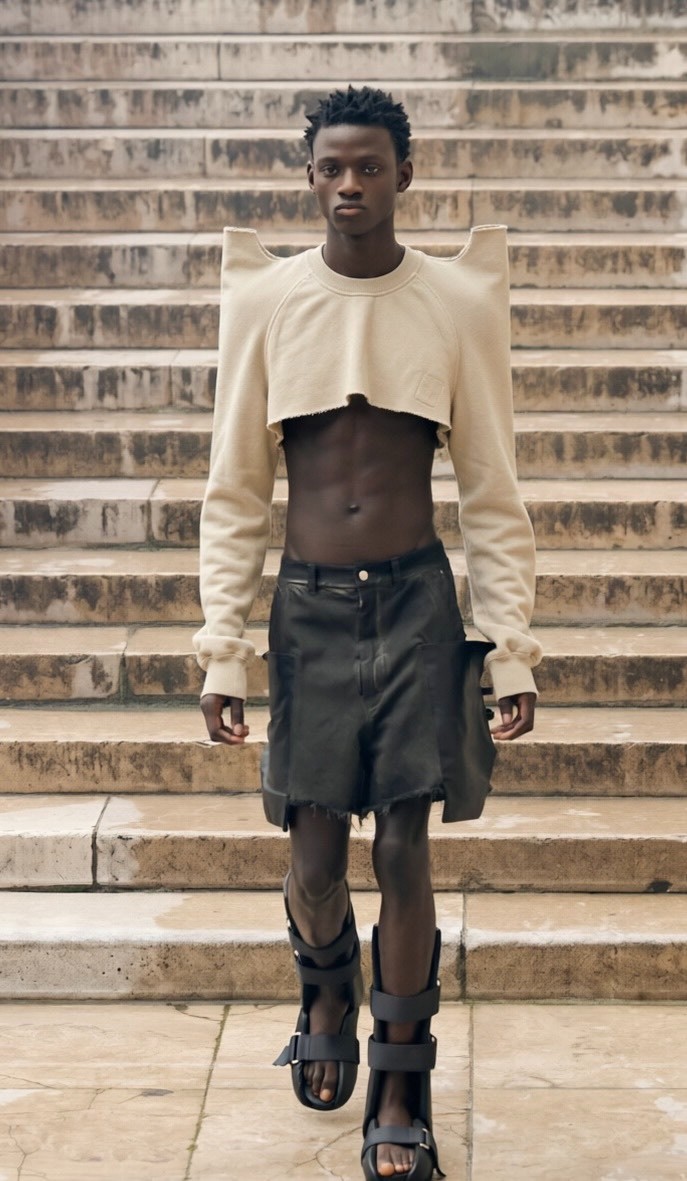 Rick Owens DRKSHDW Lido Cropped Devil Antler Sweater