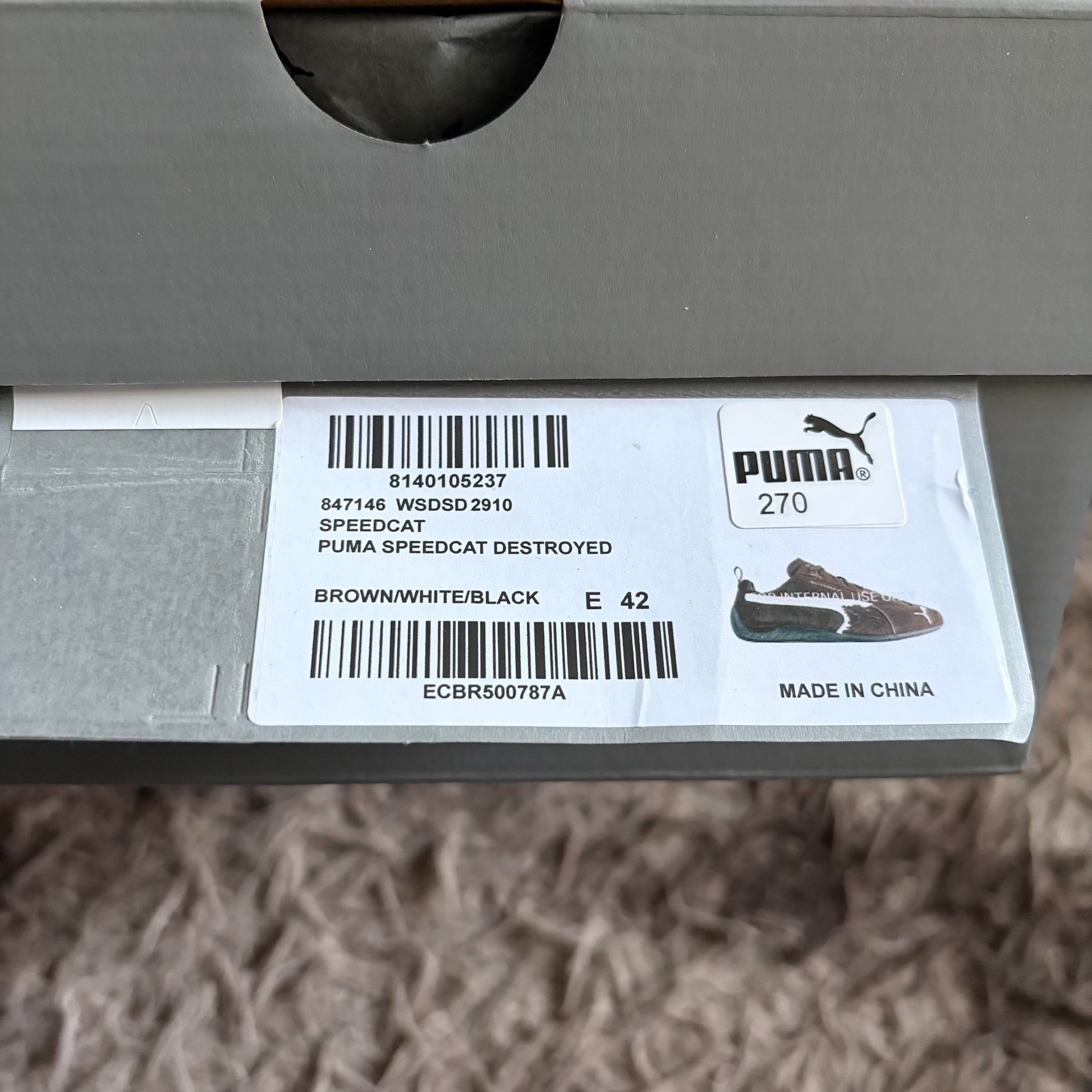 PUMA x Balenciaga Speedcat Sneakers — label