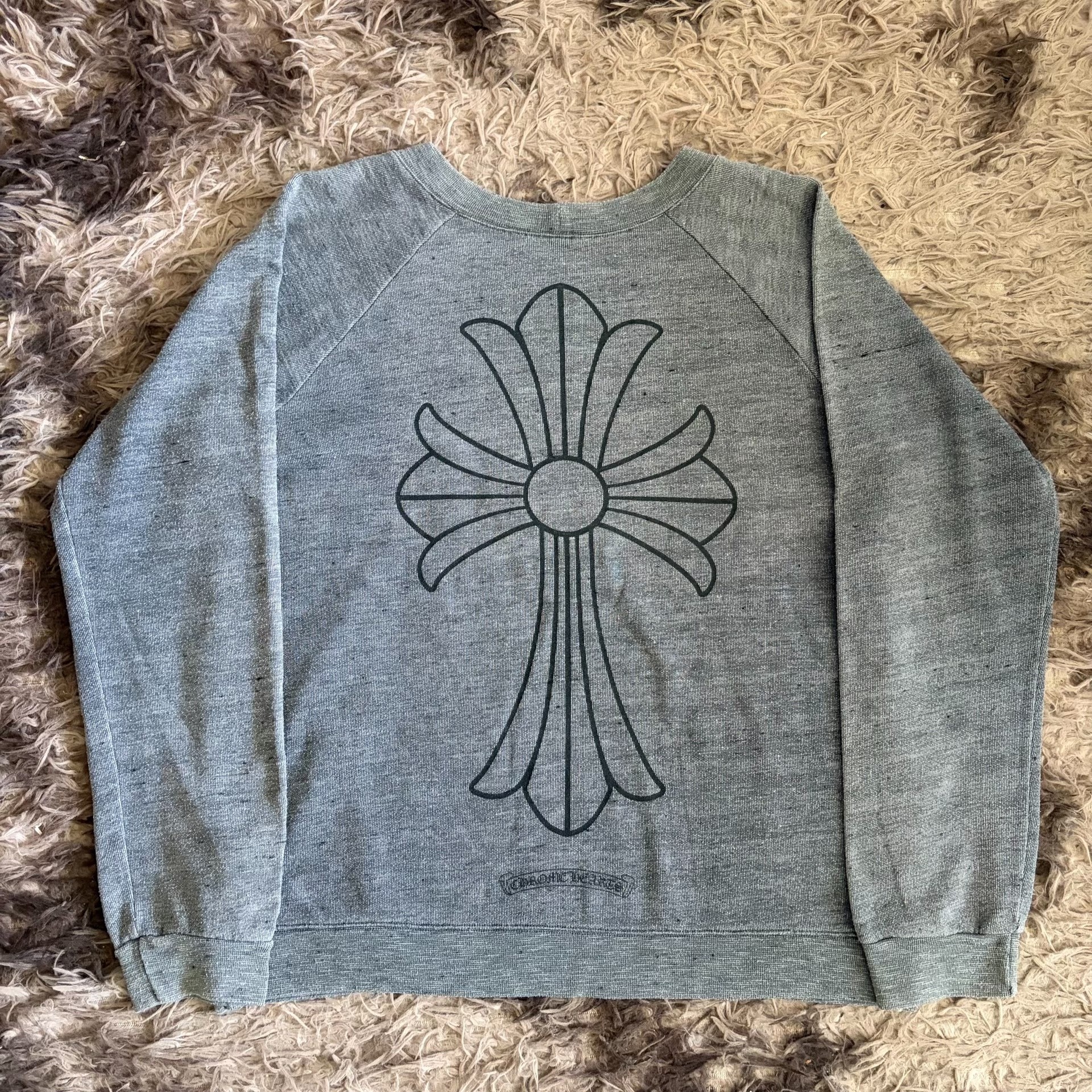 Chrome Hearts Gray Cross Crewneck Sweatshirt — back