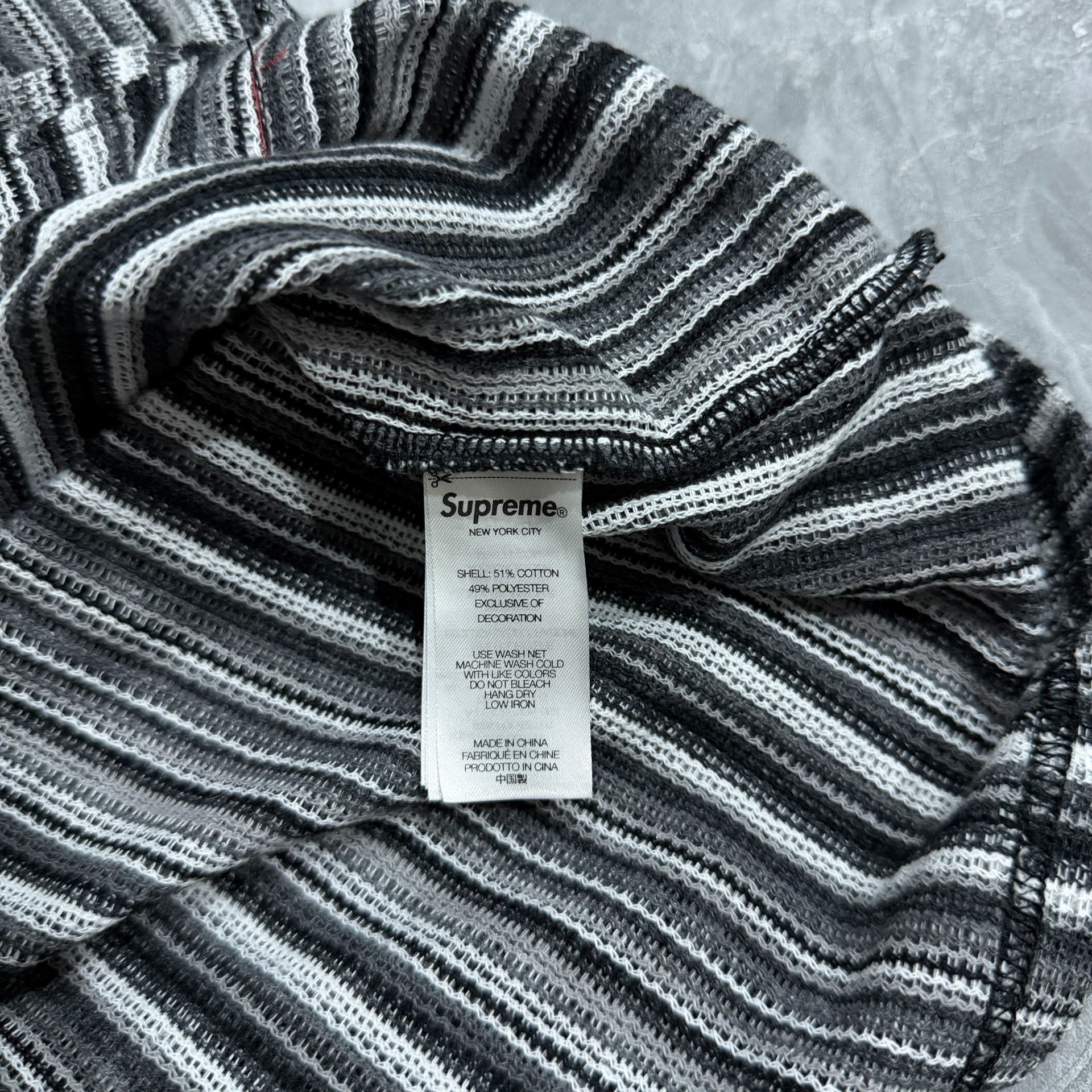 Supreme SS25 Week11 Open Knit Football Top — label