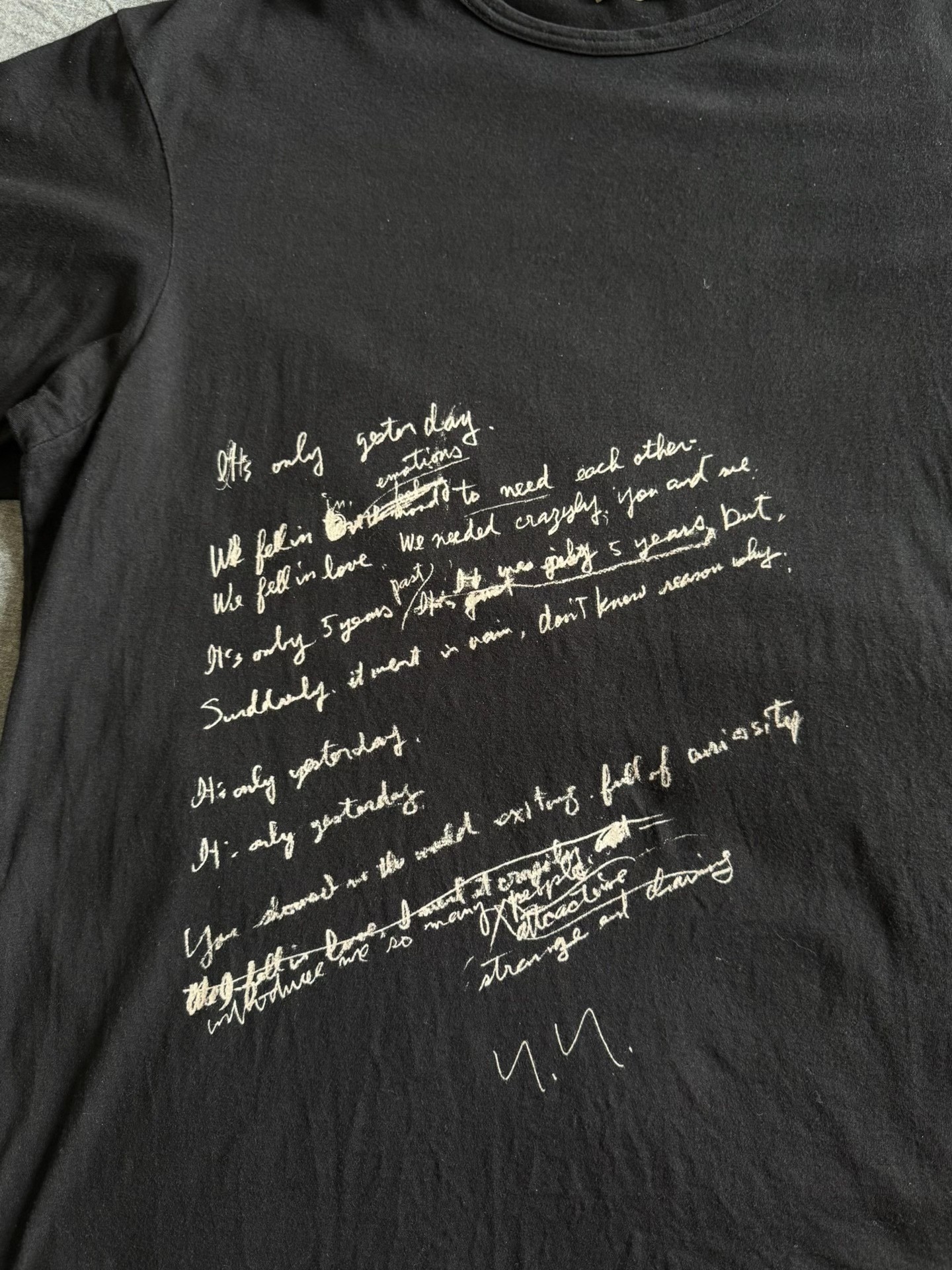 Yohji Yamamoto 19SS Poetry Short-Sleeve Tee — front