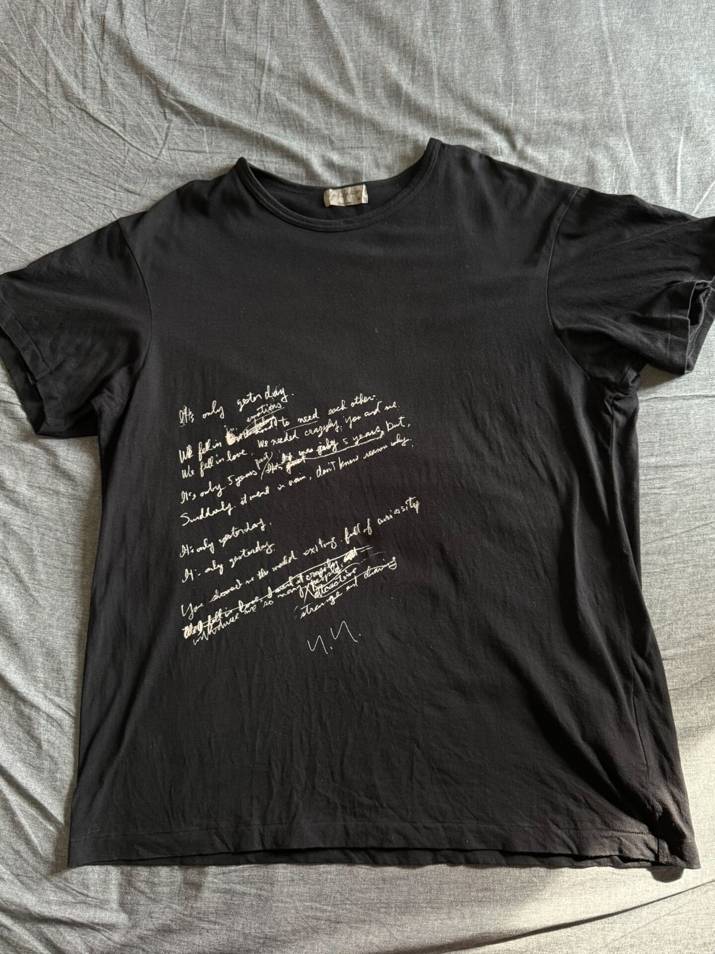 Yohji Yamamoto 19SS Poetry Short-Sleeve Tee