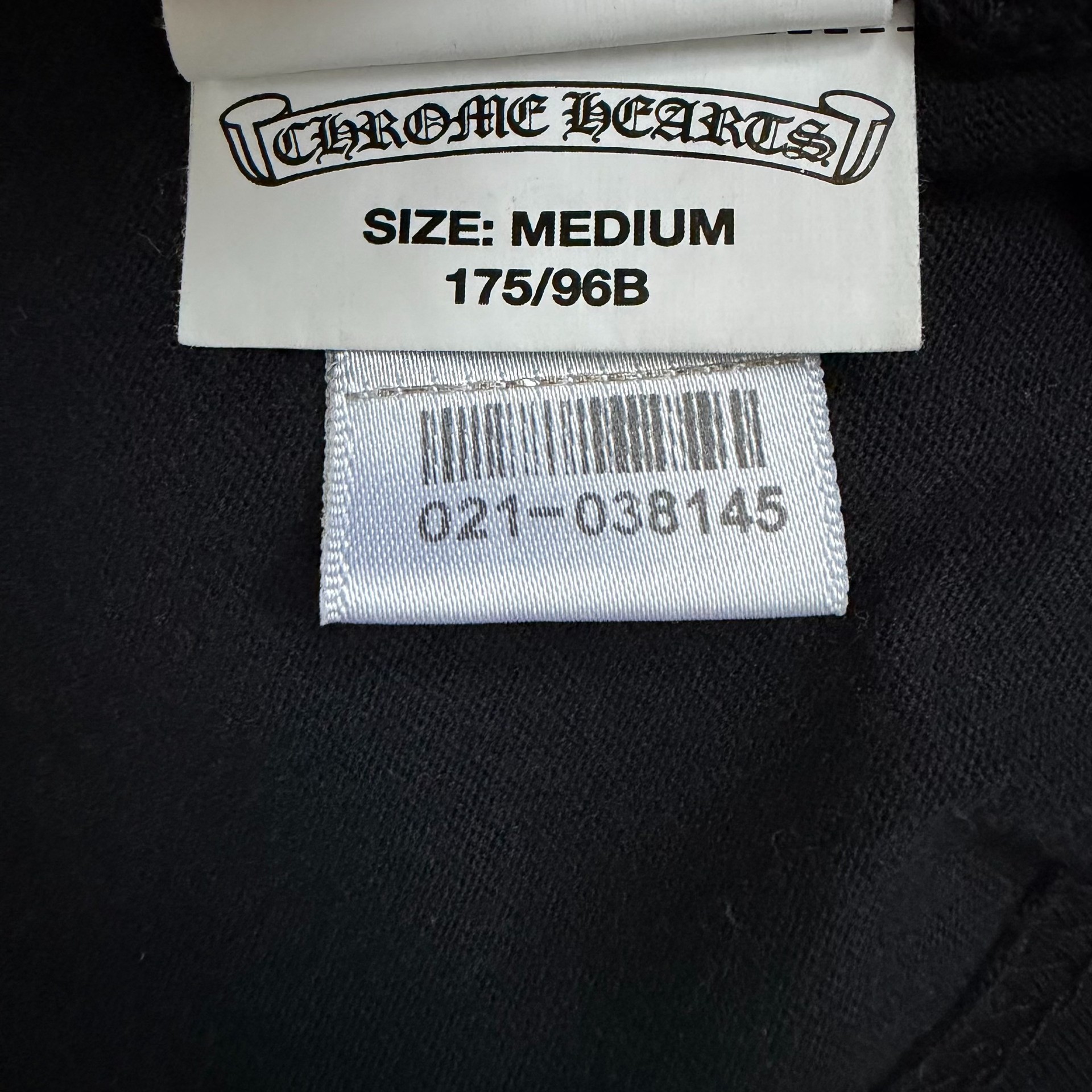 Chrome Hearts Black Scroll Short Sleeve Tee — label