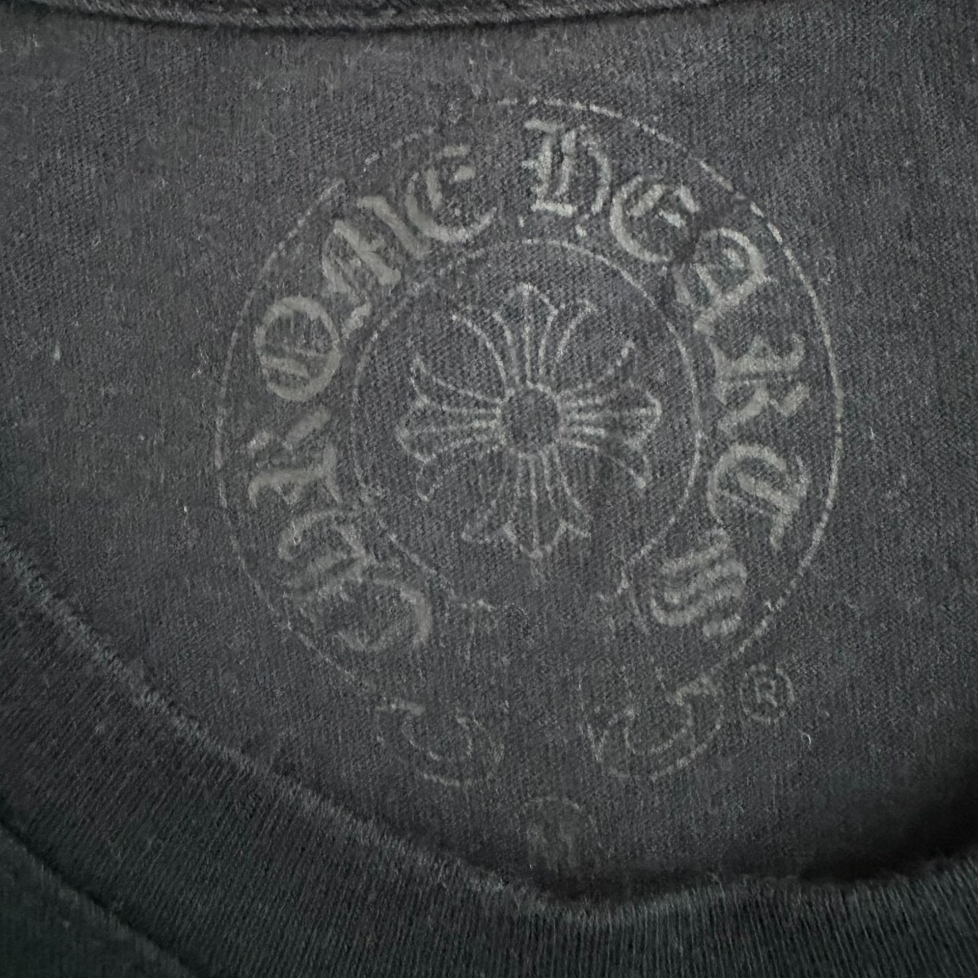 Chrome Hearts Black Scroll Short Sleeve Tee — detail