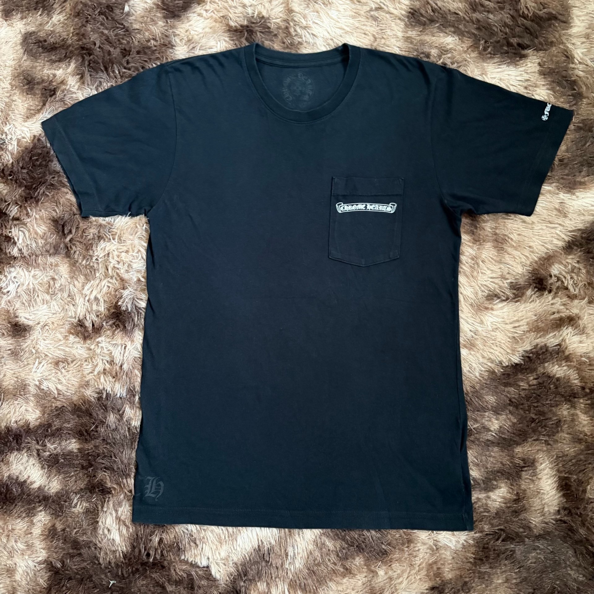 Chrome Hearts Black Scroll Short Sleeve Tee — front