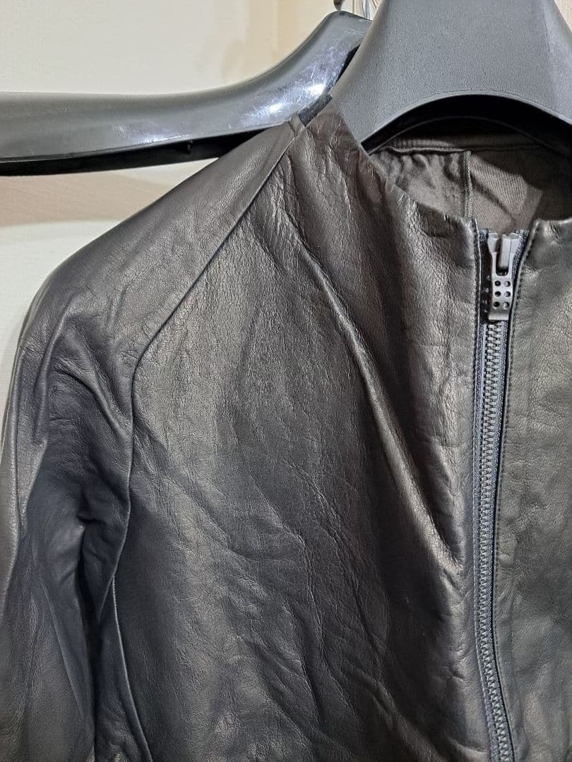 Devoa Black Suede Zip Jacket — detail