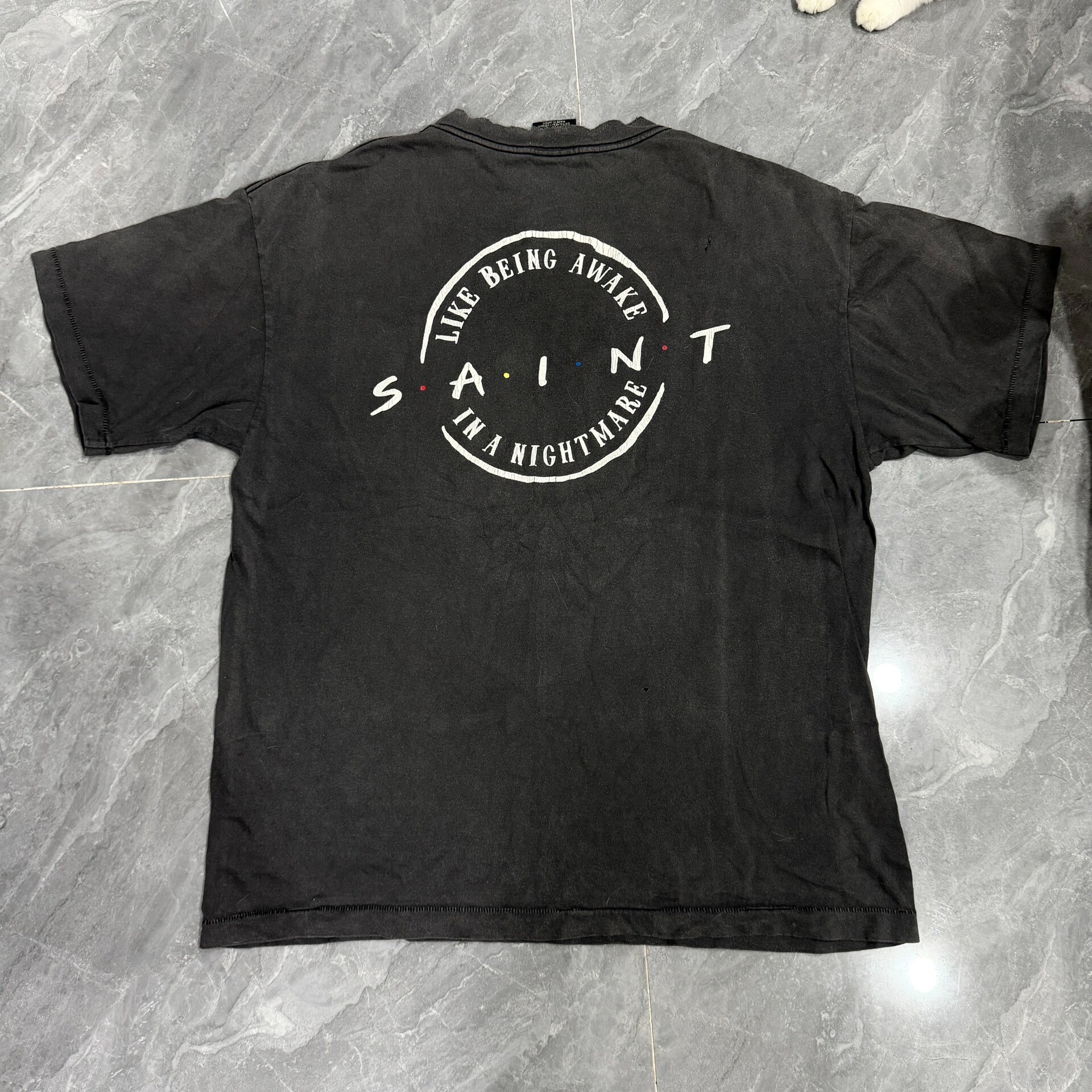 Saint Michael Distressed Red Heart Tee — front