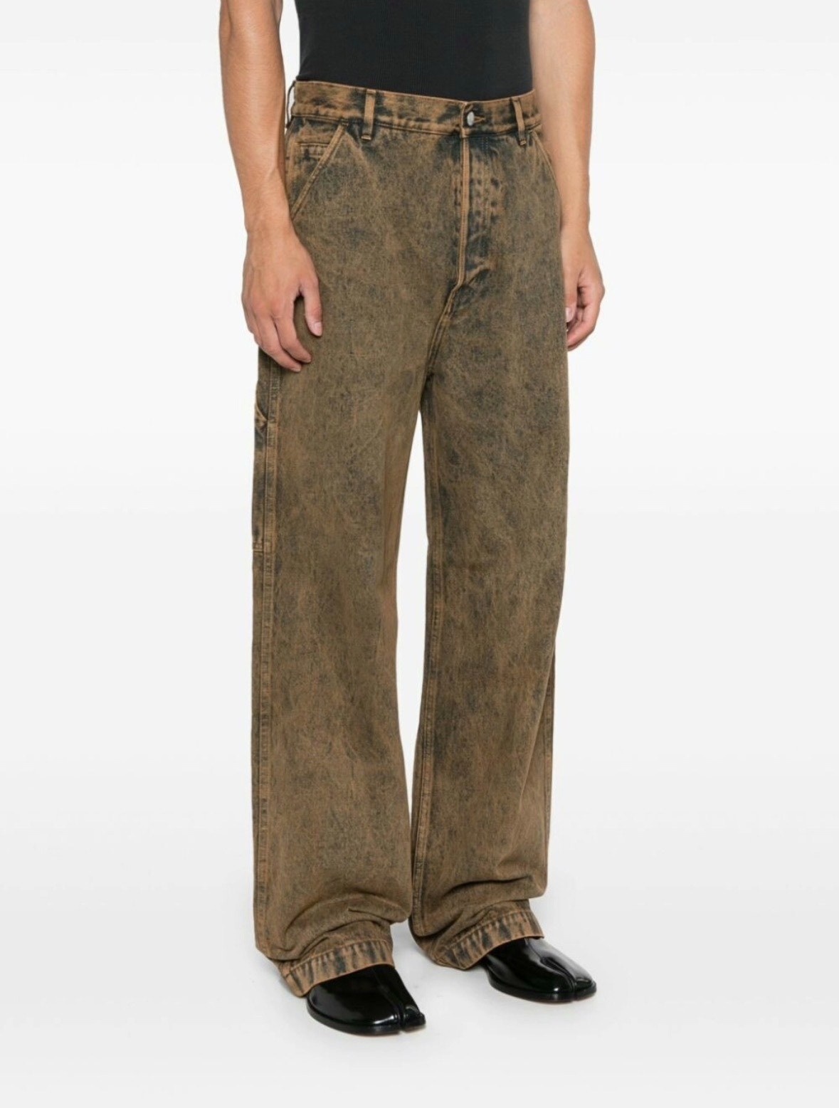 Dries Van Noten Mud-Dyed Wide Leg Jeans — back
