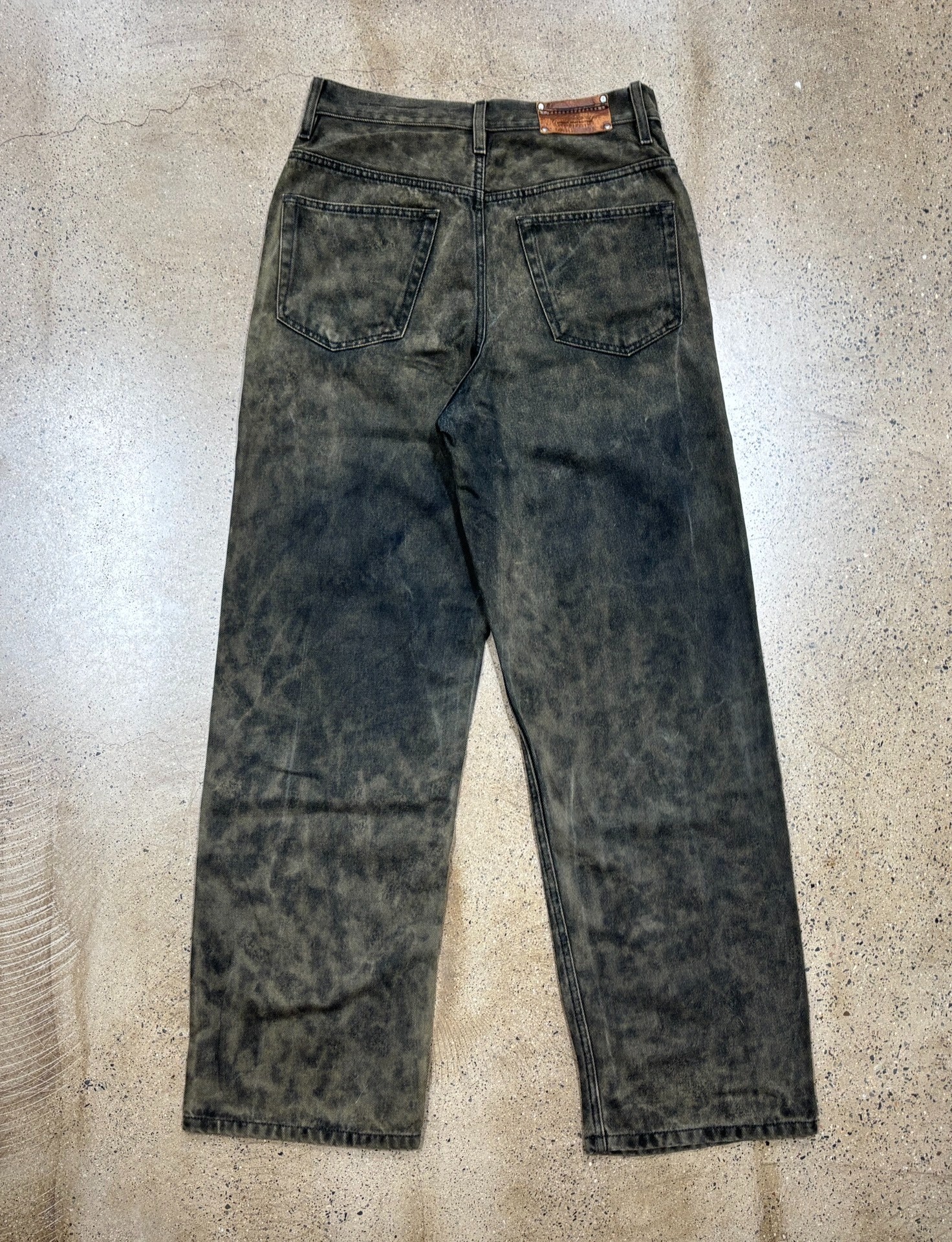 Dries Van Noten Mud-Dyed Wide Leg Jeans — front