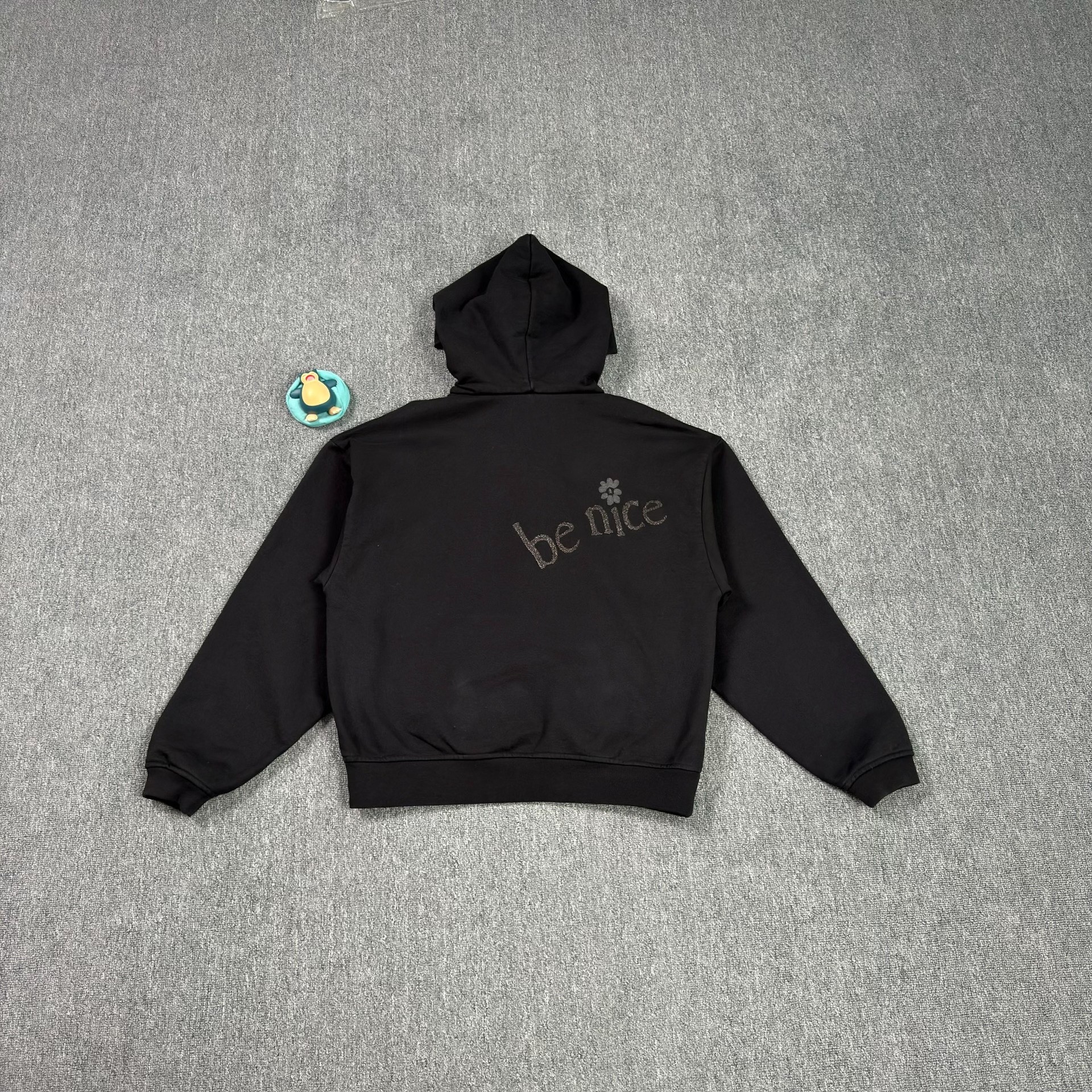 Dior Black Hoodie With Chest Flower Logo — front